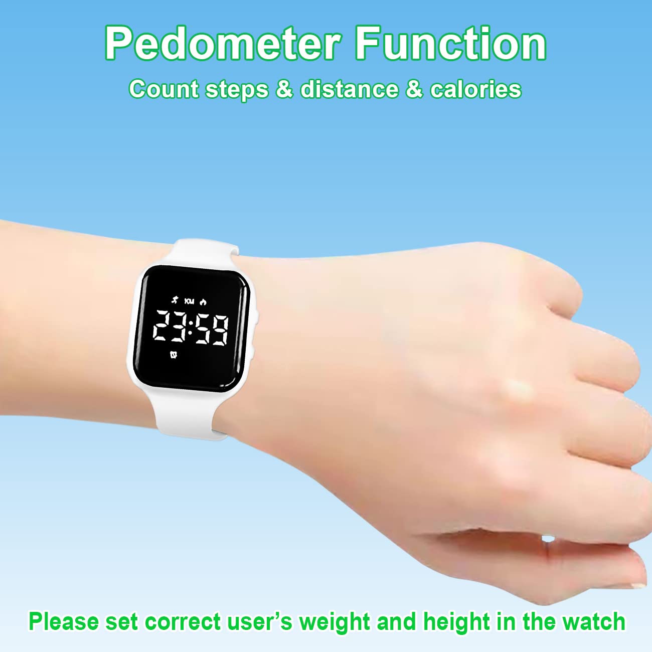 Kids Fitness Tracker Watch - Step Counter, Calorie & Distance Monitor with Timer, 2 Alarms, 21-Day Battery - No App/Bluetooth Needed - Rechargeable Digital Sports Watch for Boys & Girls - Perfect for School, Outdoor Activities & Daily Exercise