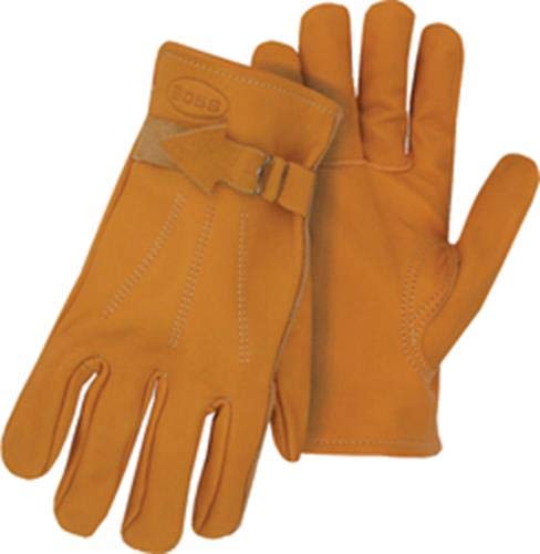 BOSS Unlined Deerskin Gardening Work Gloves - Durable & Comfortable for Landscaping, Yard Work, and Outdoor Projects