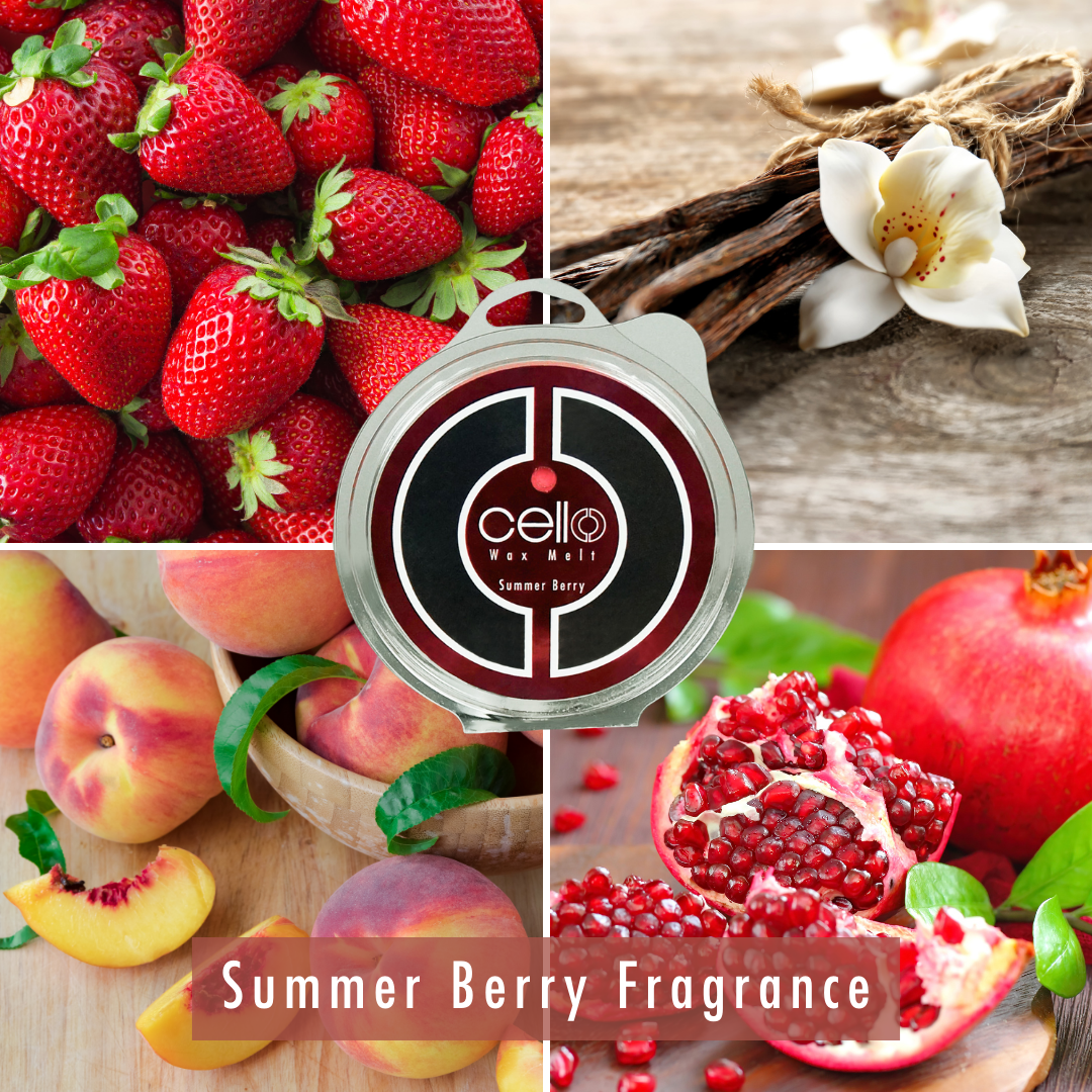 Premium Cello Wax Melts - Summer Berry Scented Wax Cubes for Warmers | Home Fragrance, Aromatherapy & Relaxation
