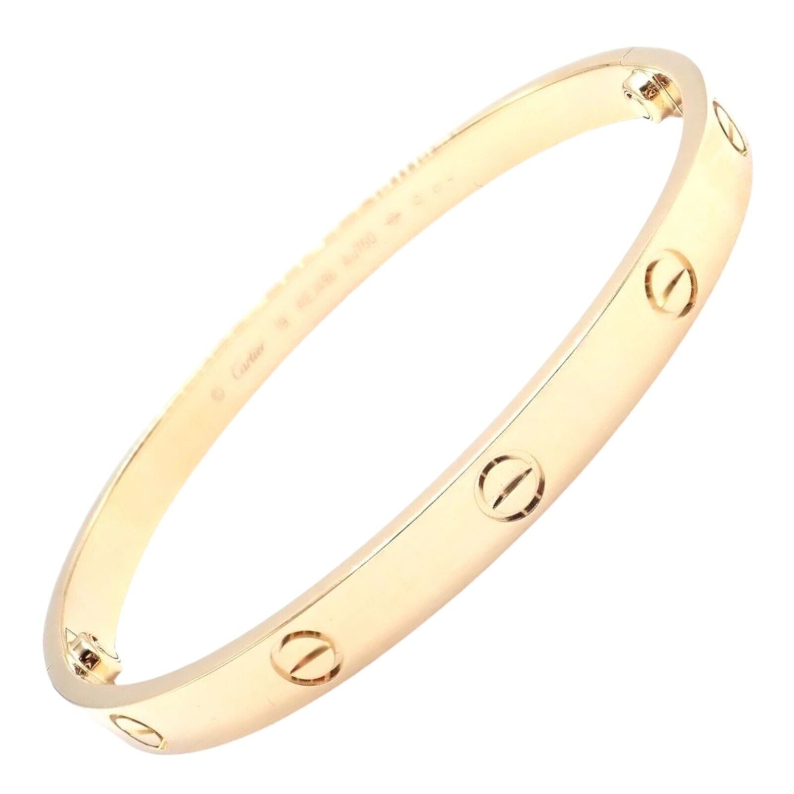Authentic Cartier 18K Yellow Gold Love Bangle Bracelet Size 16 - Luxury Jewelry Gift for Women, Anniversary & Special Occasions