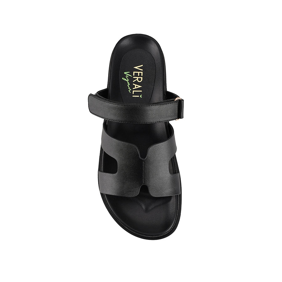 Oswald Comfortable Footbed Slides for Men & Women - Black | Soft Arch Support Slippers for Home, Beach, and Poolside Relaxation
