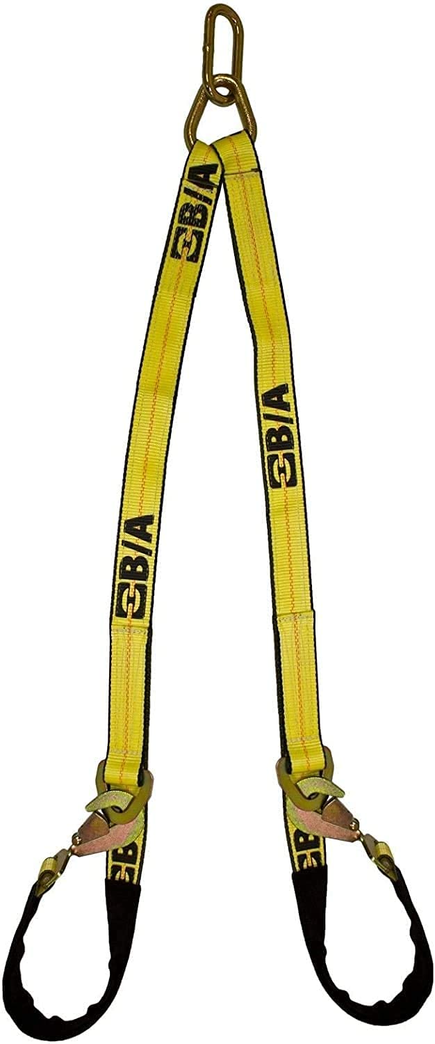 LP11-VAS4 Low Profile Axle V Strap with 4' Legs - Heavy Duty Trailer Tie Down Straps for Secure Cargo Transport, Boat Trailers & Equipment Hauling