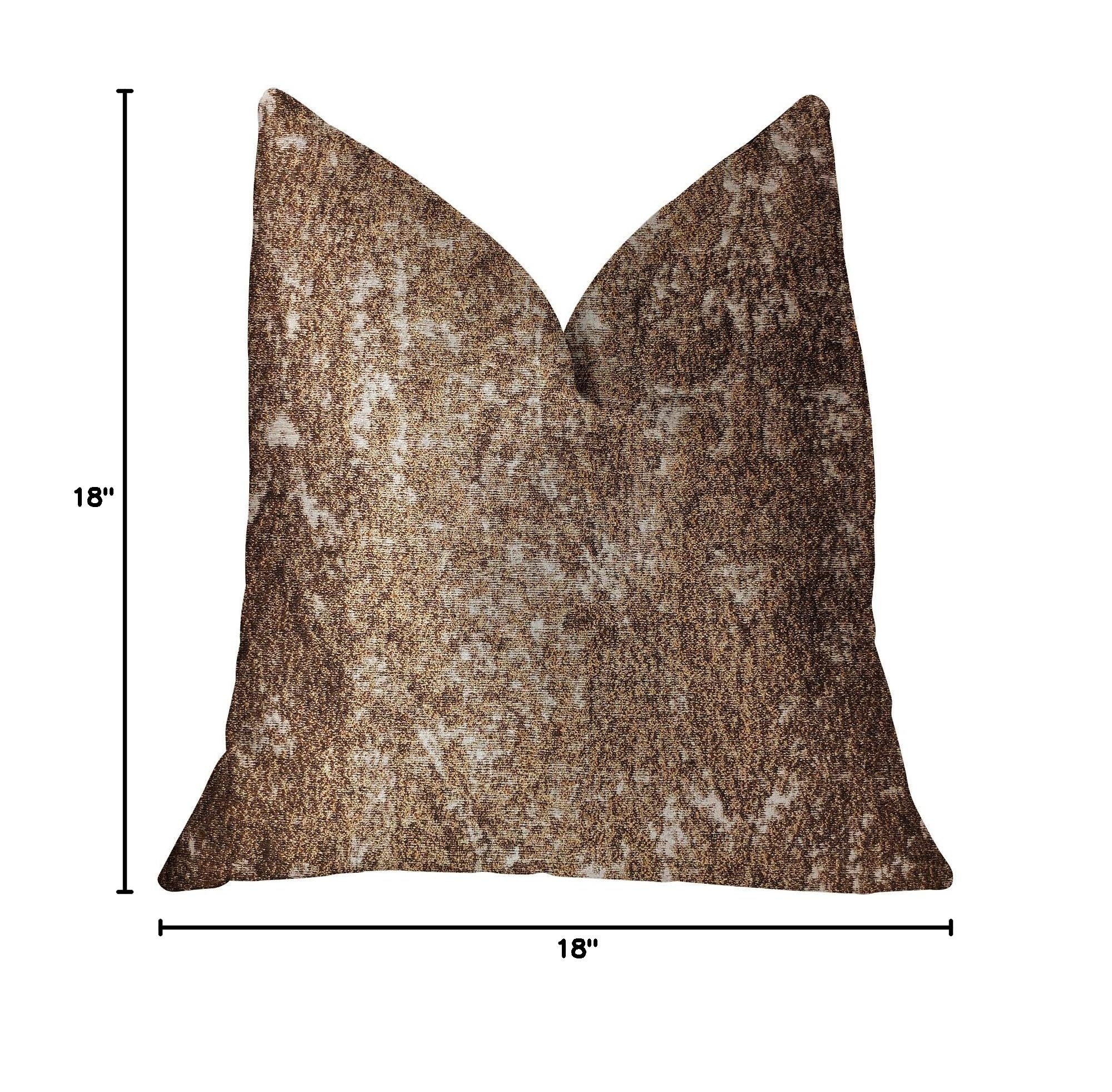 Plutus Chestnut Crush Luxury Throw Pillow 18x18 Inches - Soft Decorative Cushion for Sofa, Bed & Living Room Decor