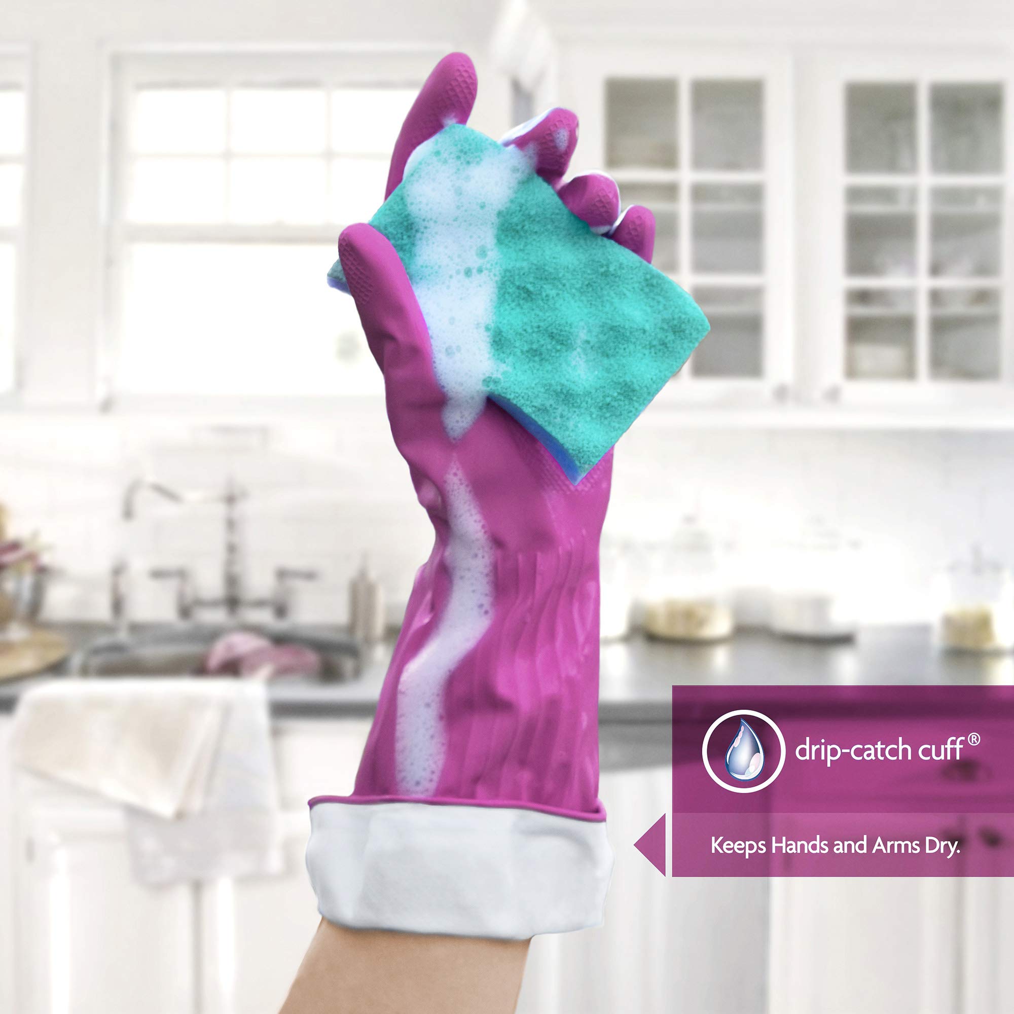 Playtex Living Reusable Rubber Cleaning Gloves - Small Size for Dishwashing, Household Chores & Kitchen Cleaning - Durable Latex Gloves for Hand Protection