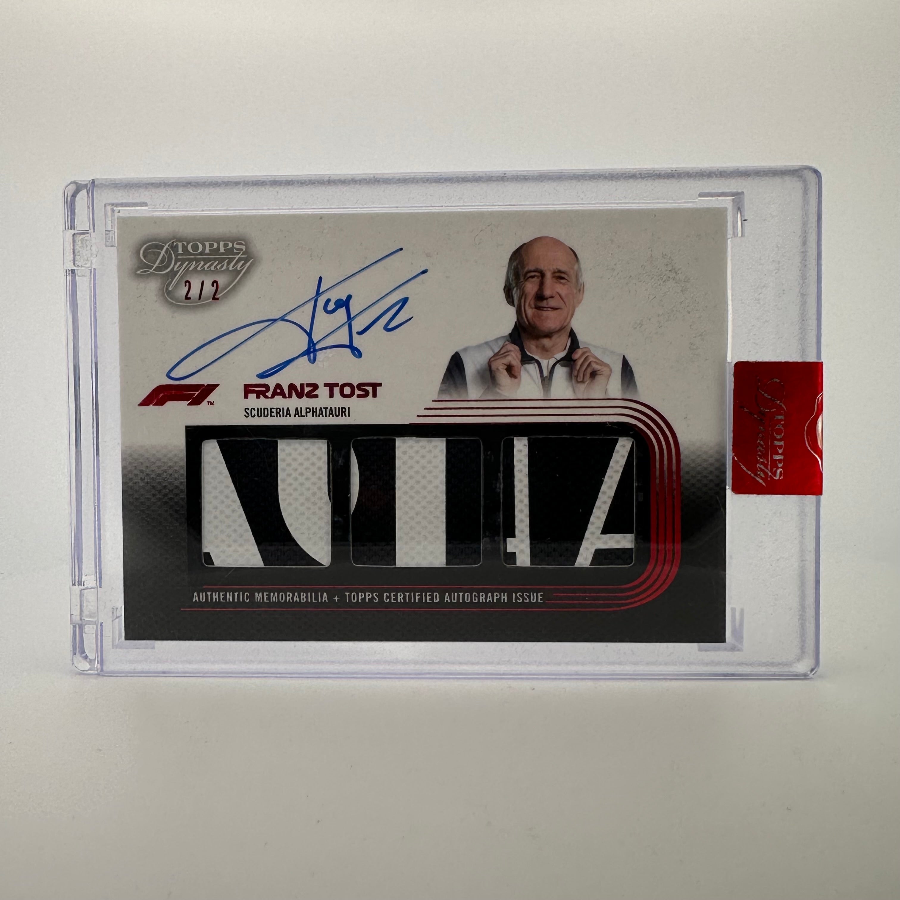 2022 Dynasty Triple Relic Autograph #SDTRA FTI - Franz Tost Signed Memorabilia for Sports Collectors & F1 Racing Fans - Perfect for Display, Gifts, and Memorabilia Collections