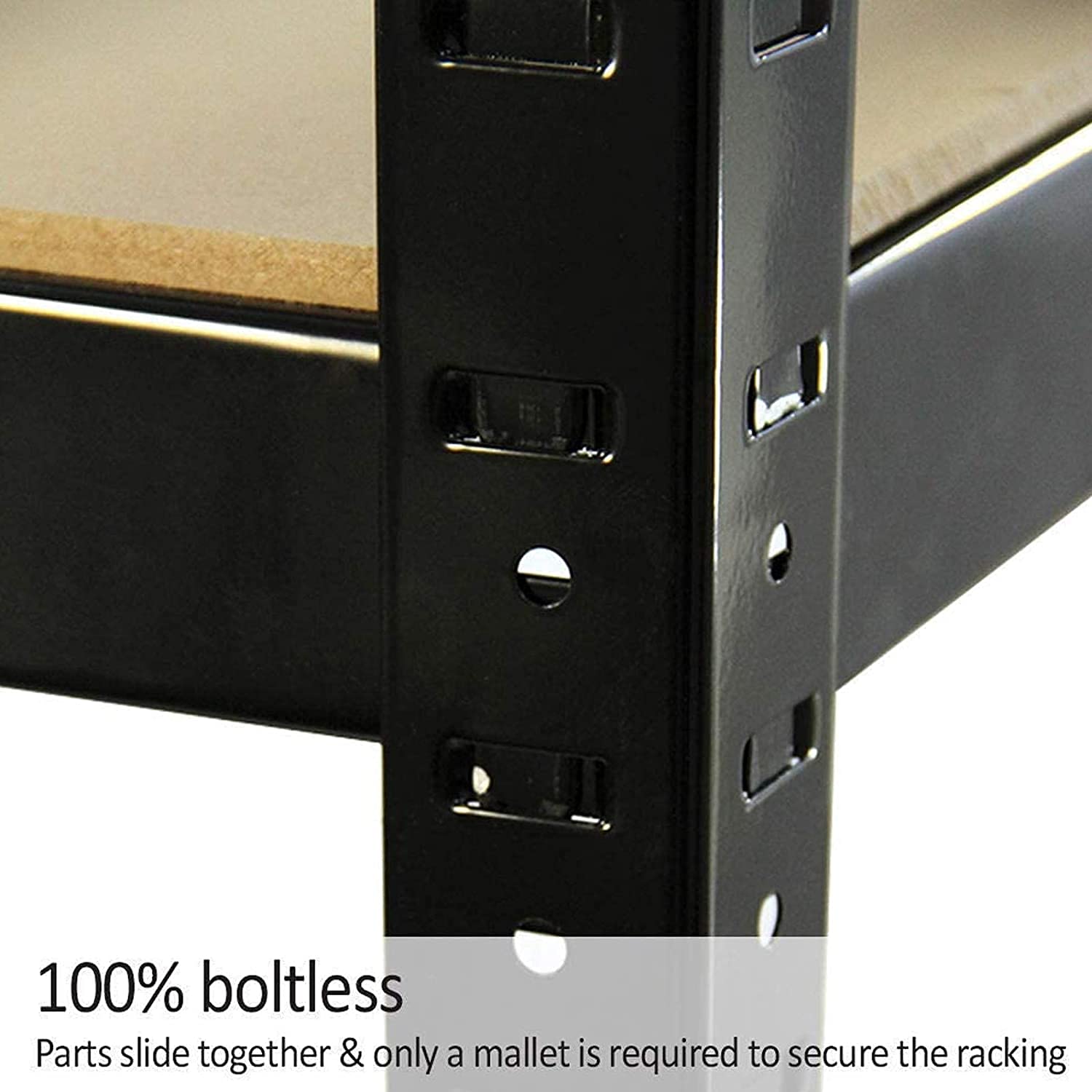 5-Tier Heavy Duty Steel Garage Shelving Unit - Adjustable Black Storage Rack for Workshop & Home Organization (150x70x30cm) - Perfect for Tool Storage, Garage Organization, and Closet Shelving Solutions