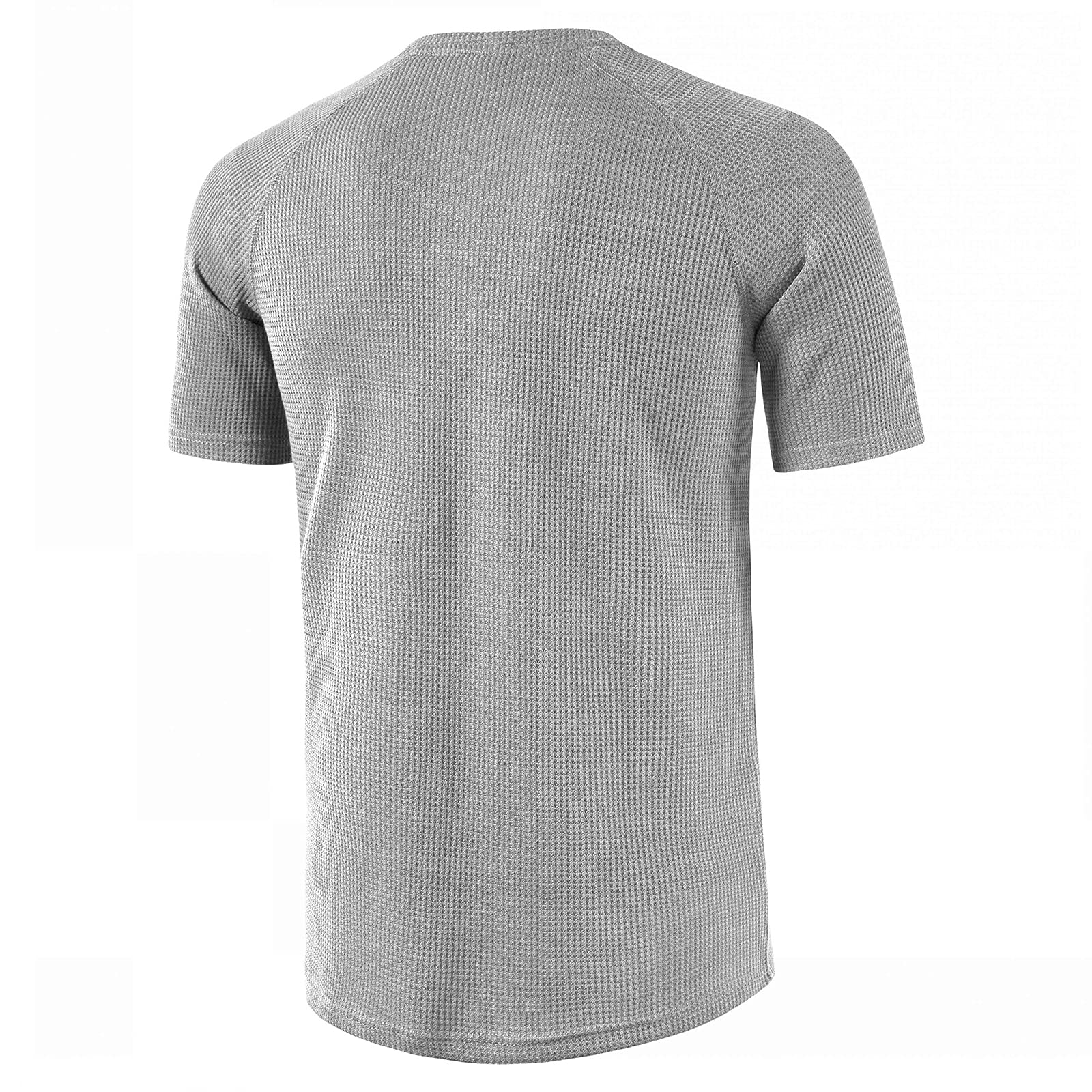 LOCALMODE Men's Casual Crew Neck Long Sleeve Waffle Henley T-Shirt - Soft & Comfortable for Everyday Wear, Work & Outdoor Activities