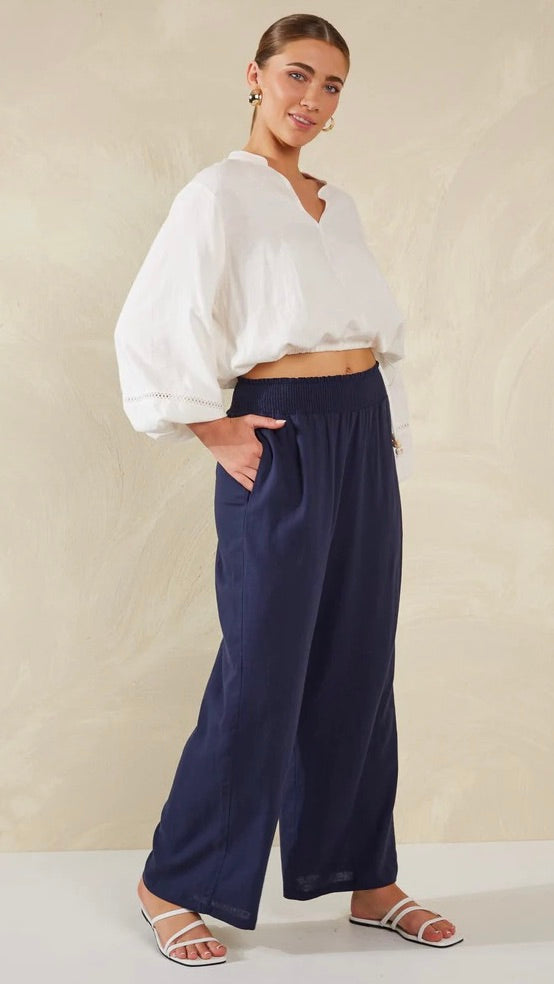 Sardinia Pant Riviera - Women's High Waisted Wide Leg Palazzo Pants for Summer Beach & Vacation - Perfect for Casual Outfits, Travel, and Resort Wear