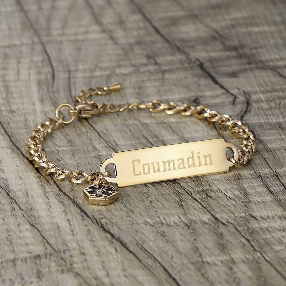 LinnaLove Engravable Medical Alert Bracelet for Women - Shining Cutting Chain Design - Ideal for Emergency ID, Diabetes & Allergy Warnings (Perfect for Daily Wear & Outdoor Activities)