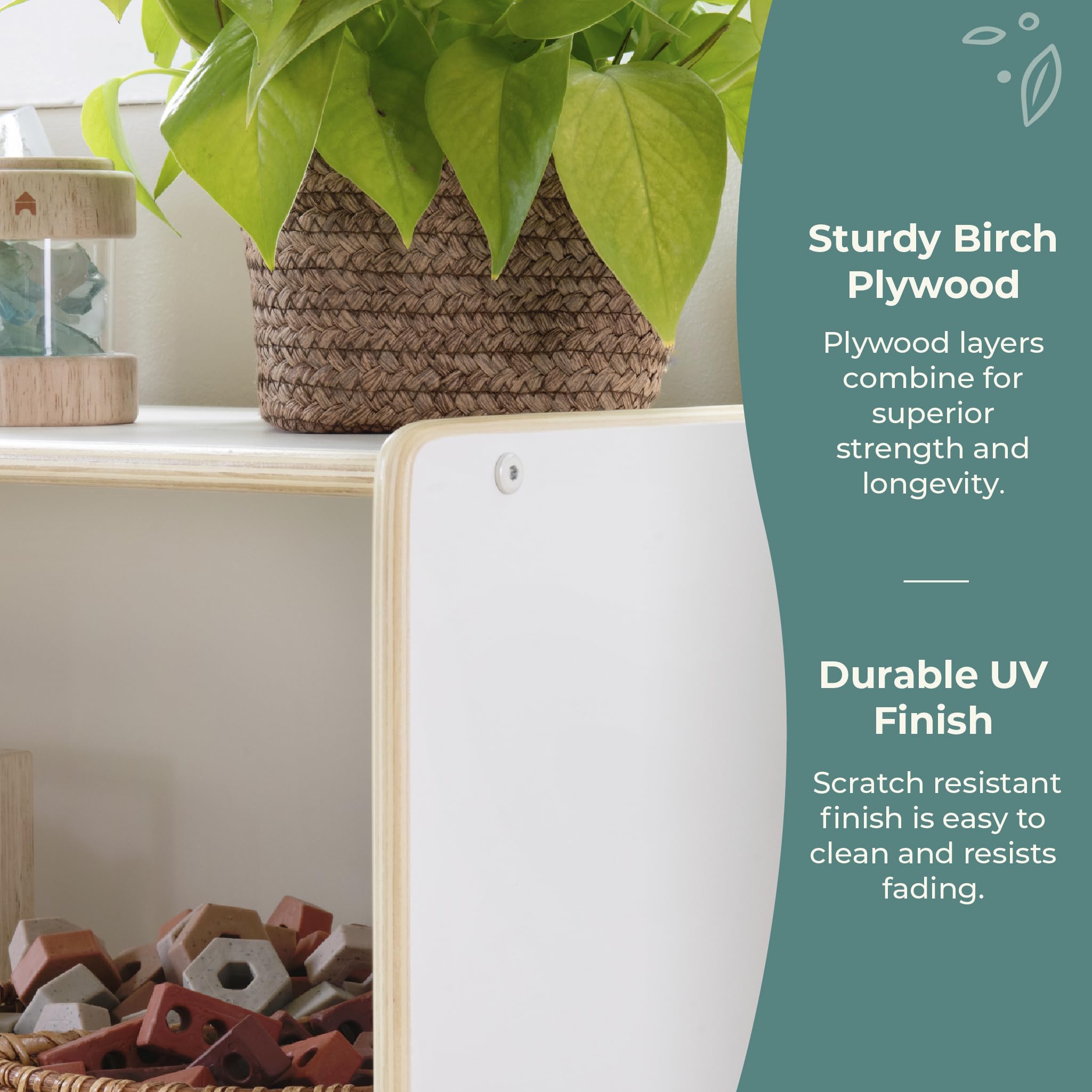 Guidecraft EdQ 5-Compartment Wooden Storage Shelf 24
