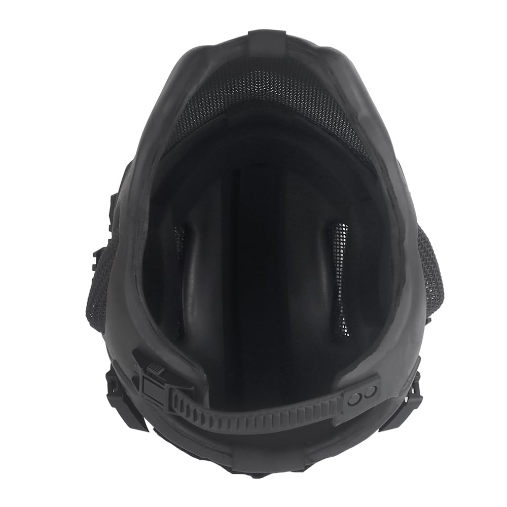Tactical Airsoft Helmet with Built-in HD Headset & Anti-Fog Fan - High-End Paintball Full Face Mask for Outdoor Airsoft, CS Games & Military Simulation