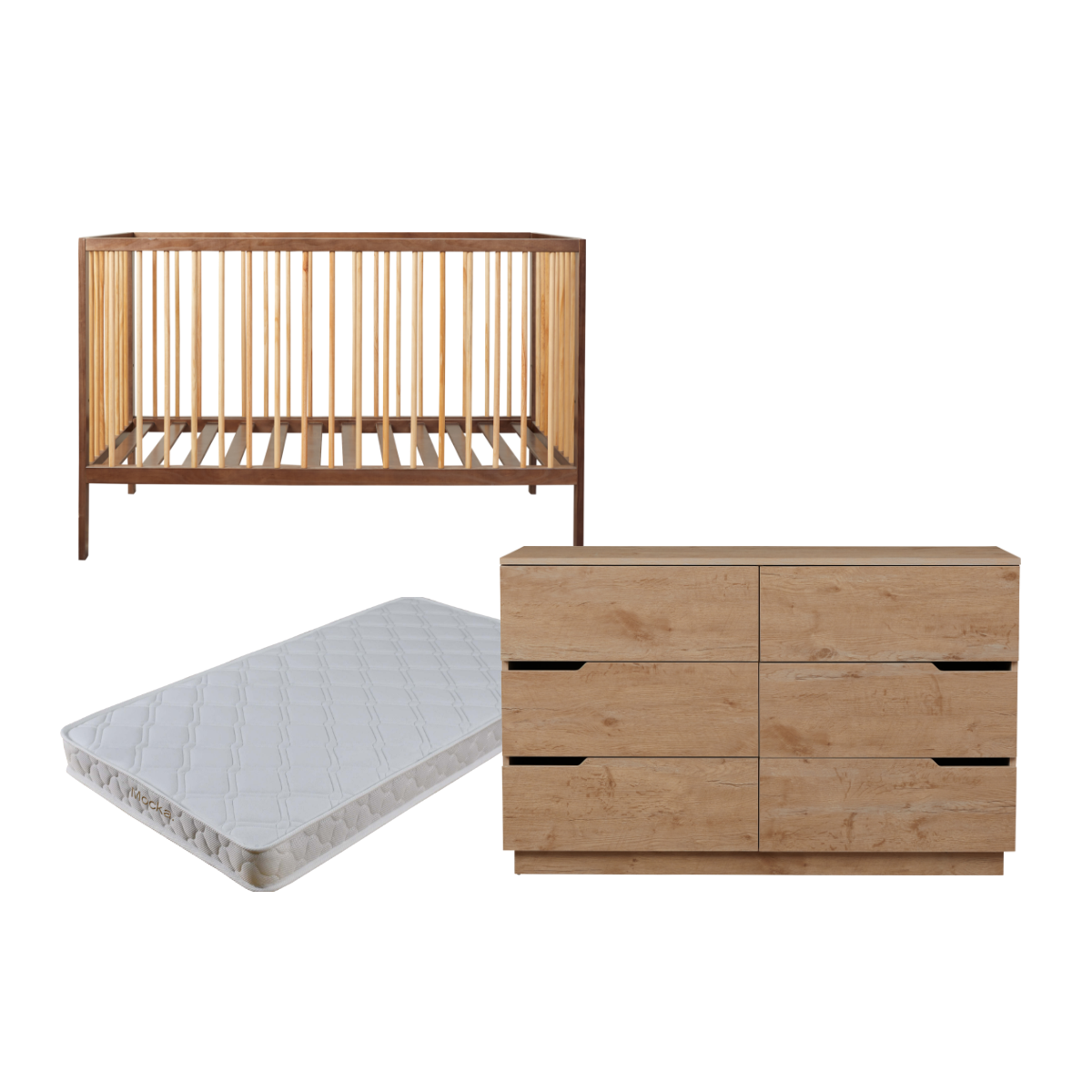 Dream Cot 3-Piece Nursery Set - Baby Crib, Mattress & Changing Table for Newborns & Toddlers | Perfect for Nursery Room Decor & Baby Shower Gifts