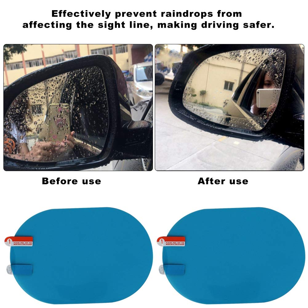100x150mm Car Rearview Mirror Rainproof Anti-Fog Protective Film - Waterproof Sticker for Clear Visibility in Rainy Weather - Perfect for Driving Safety in Storms and Foggy Conditions