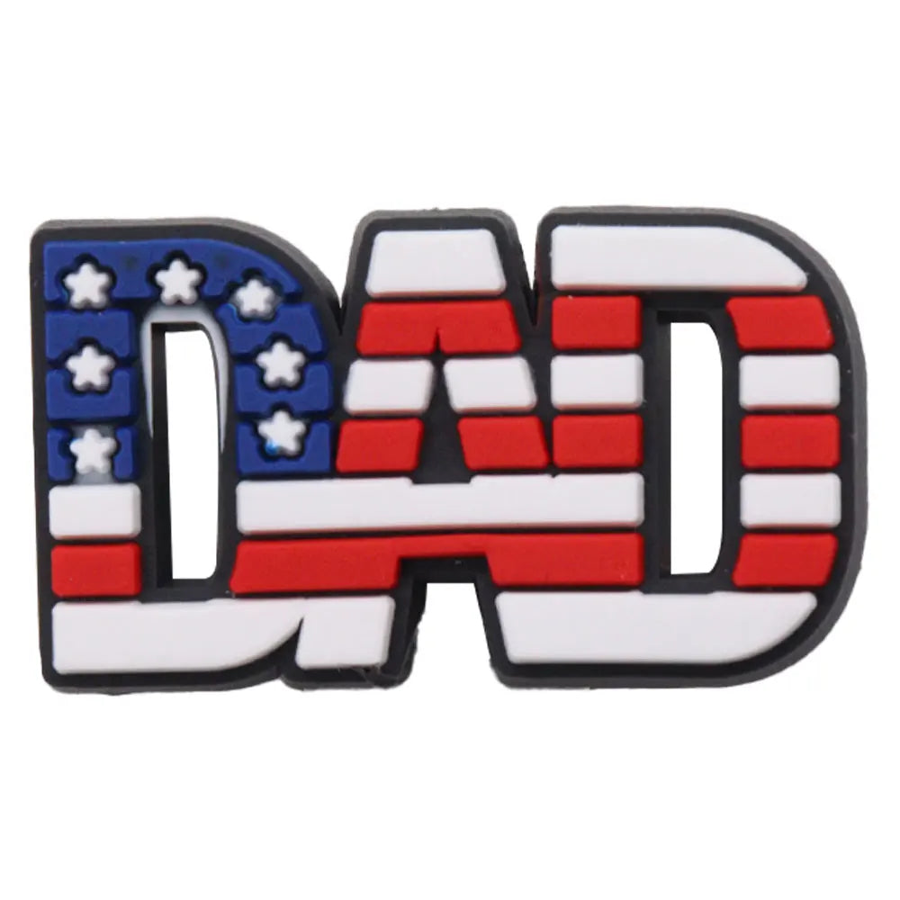 1Pcs I Love Papa Slippers PVC Shoe Button Charms - Best Dad Clog Accessories for DIY, Man Phone Case - Perfect Father's Day Gift for Dad, Husband, Grandfather - Home, Office & Casual Wear