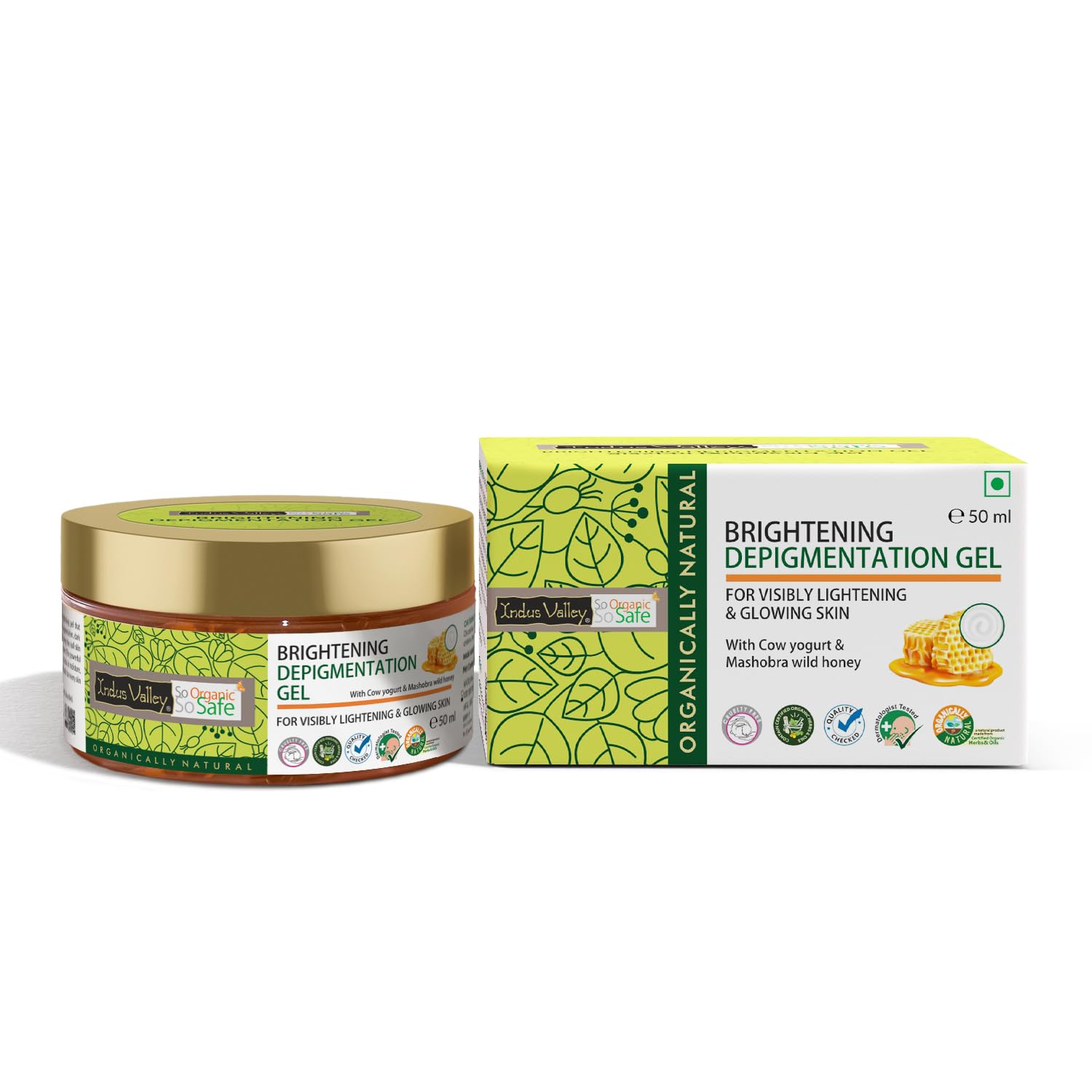 Organic Cow's Milk Yogurt & Honey Face Gel for All Skin Types | Indus Valley Natural Skincare | 50ml | Hydrating & Nourishing for Dry, Sensitive Skin | Day & Night Moisturizer