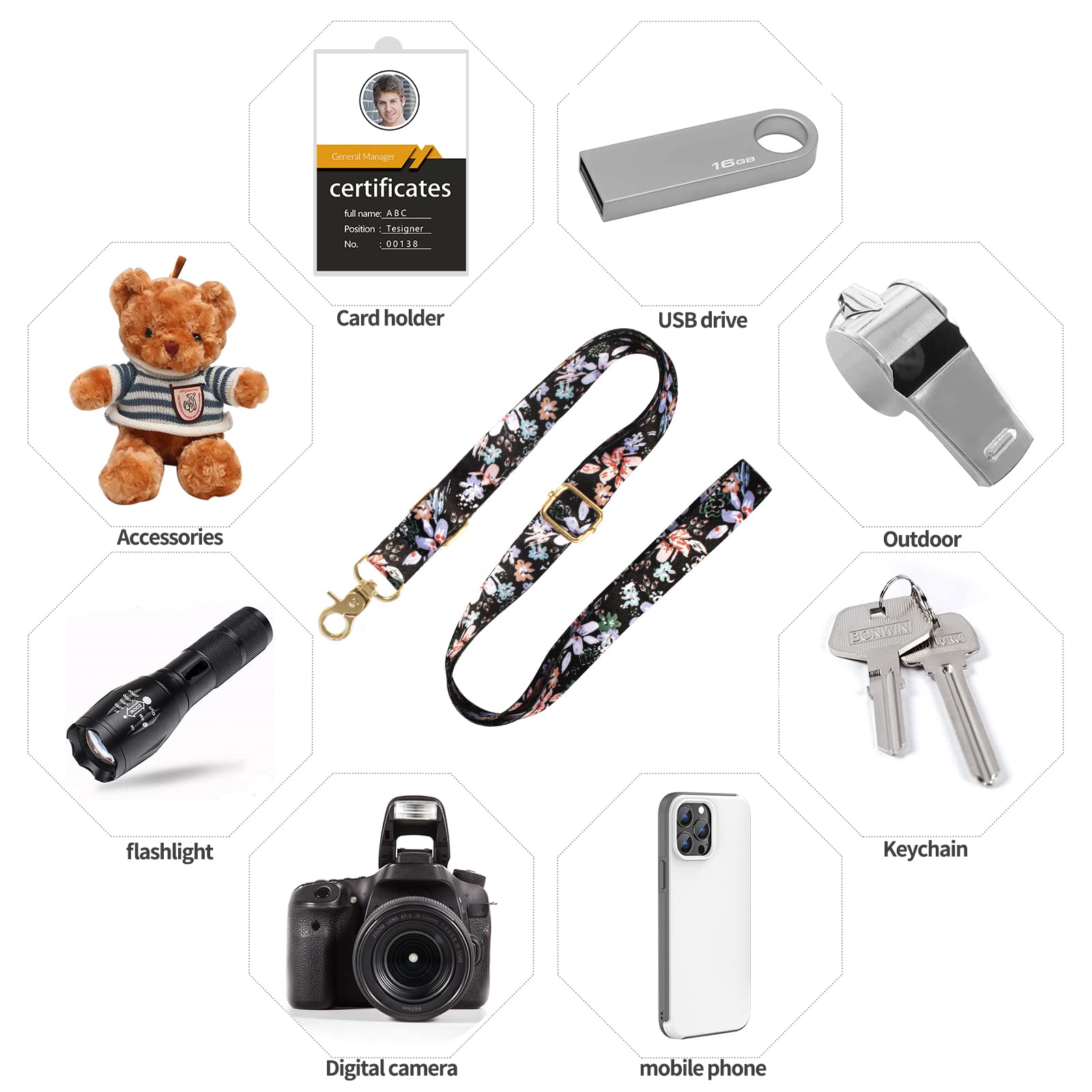 Universal Adjustable Phone Lanyard - Crossbody & Wrist Strap for iPhone, Keys, ID Badges | Secure Hands-Free Carrying for Work, Travel & Outdoor Activities