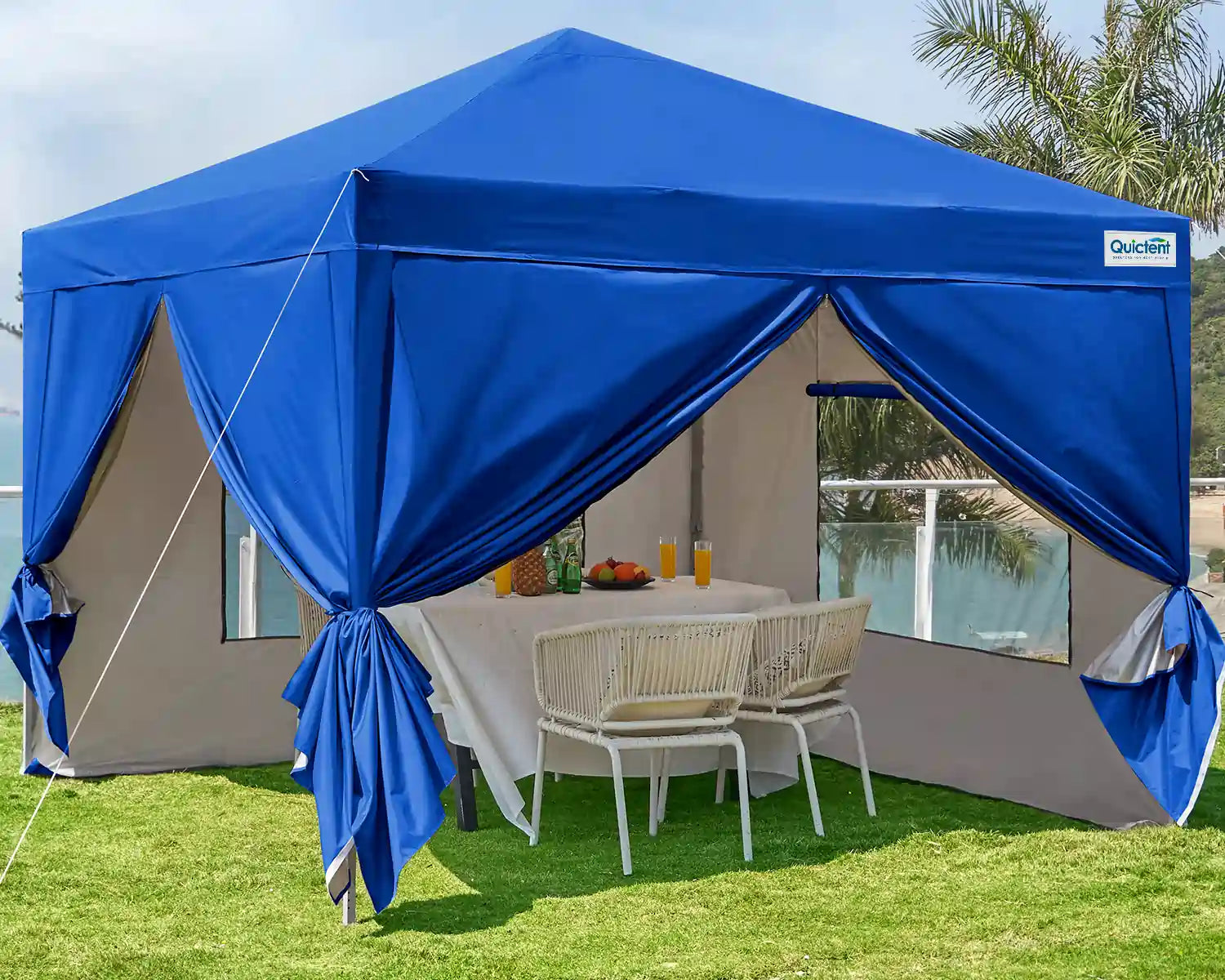 10' x 10' Pop Up Privacy Canopy Tent with Side Walls - Perfect for Outdoor Events, Beach Parties, and Backyard Gatherings