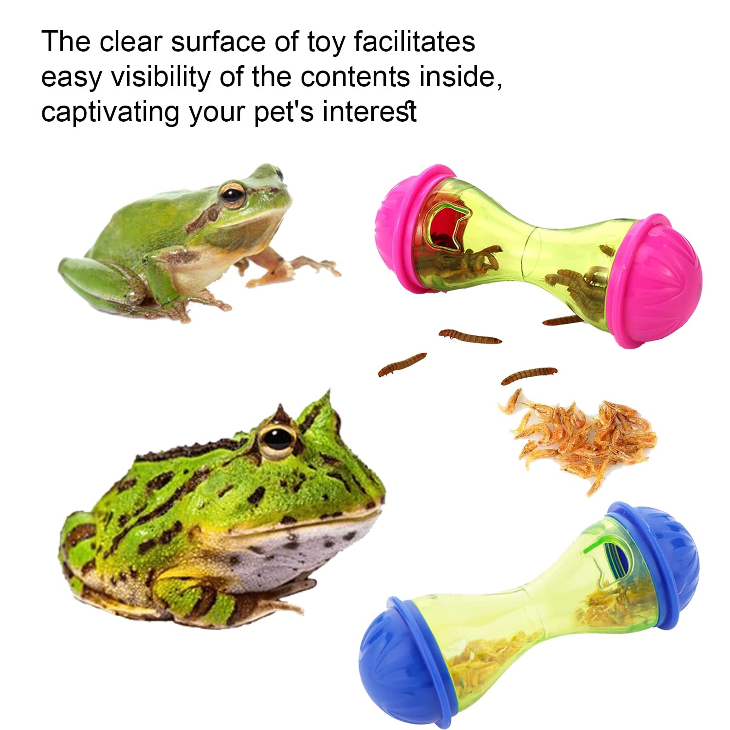 3Pcs Frog & Toad Feeder - Automatic Frog Food Dispenser for Terrariums - Habitat & Tank Accessories for Tree Frogs - Perfect for Feeding Pet Frogs in Home or Classroom Terrariums