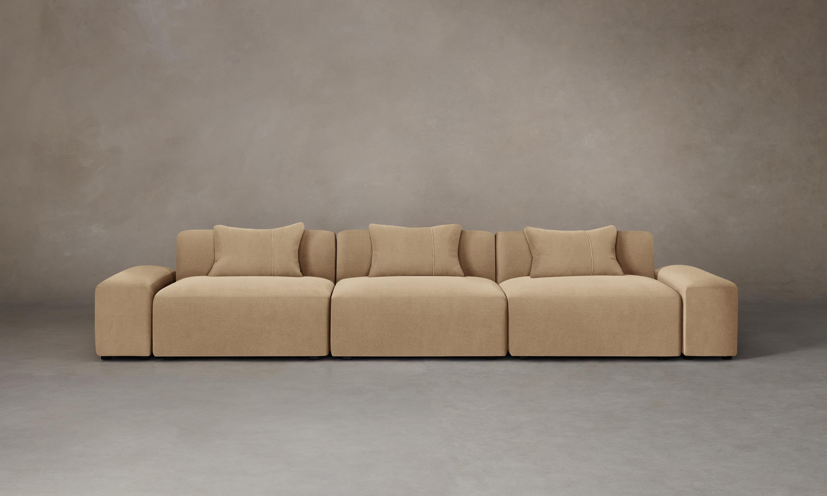 The Breuer Modular Sofa - Premium Mohair Upholstery in Almond | Modern Living Room Furniture for Stylish Home Decor