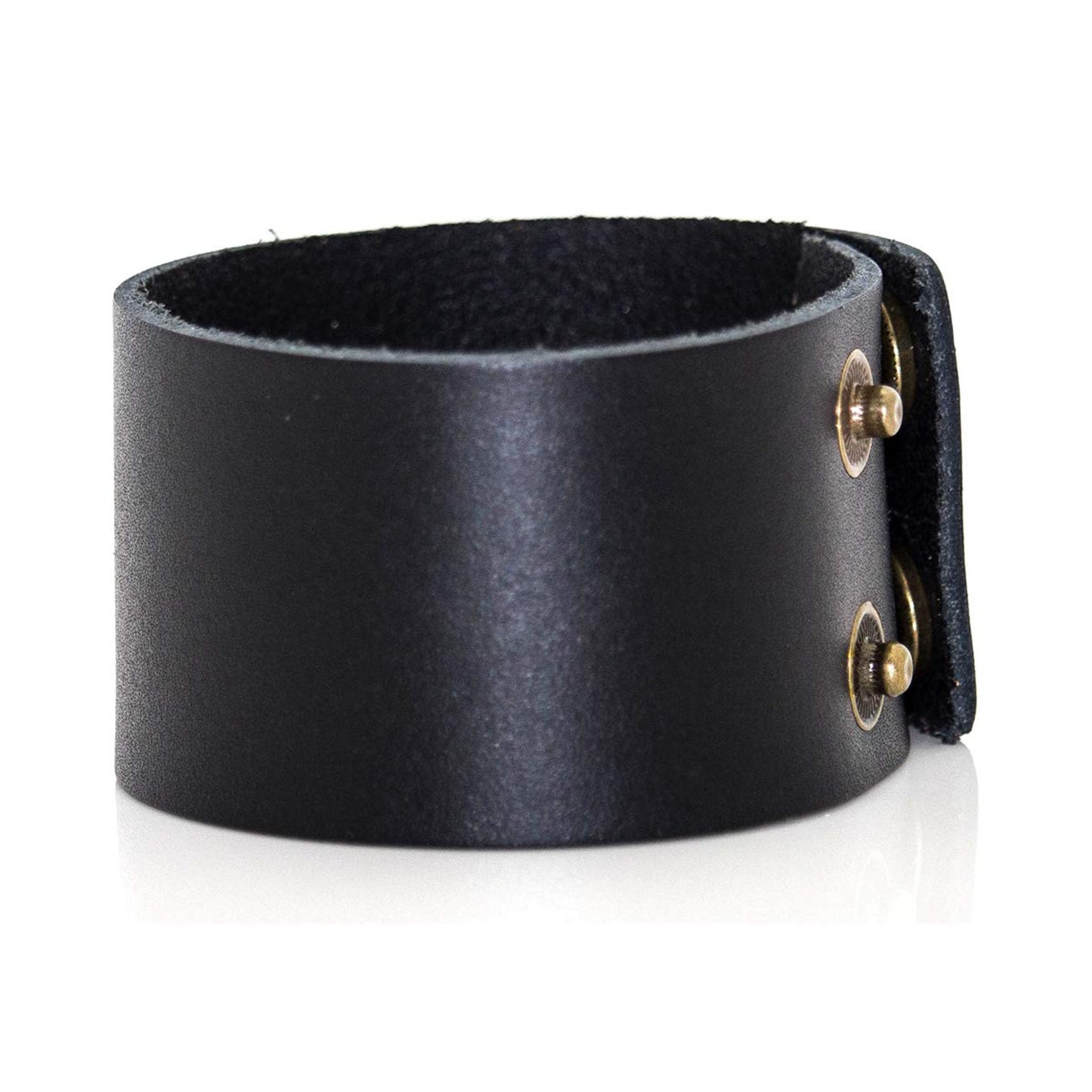 Punk Rock Wide Faux Leather Wristband - Retro Adjustable Snap Bracelet Arm Band Cuff for Men & Women - Perfect for Concerts, Festivals and Gothic Fashion Accessories