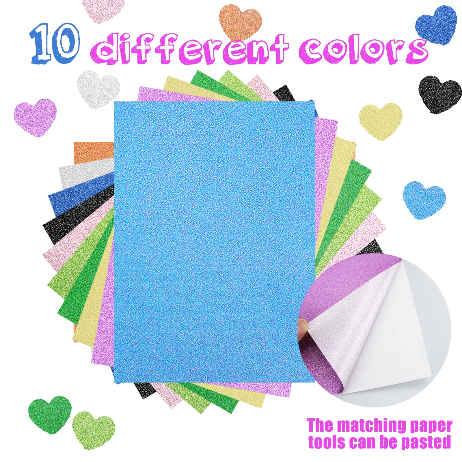 1 Inch Heart Hole Punch with 10 Color Craft Stickers - Paper Punch Shapes for Kids DIY Scrapbooking, Card Making & Handmade Crafts - Perfect for School Projects, Art Supplies & Creative Gift Wrapping