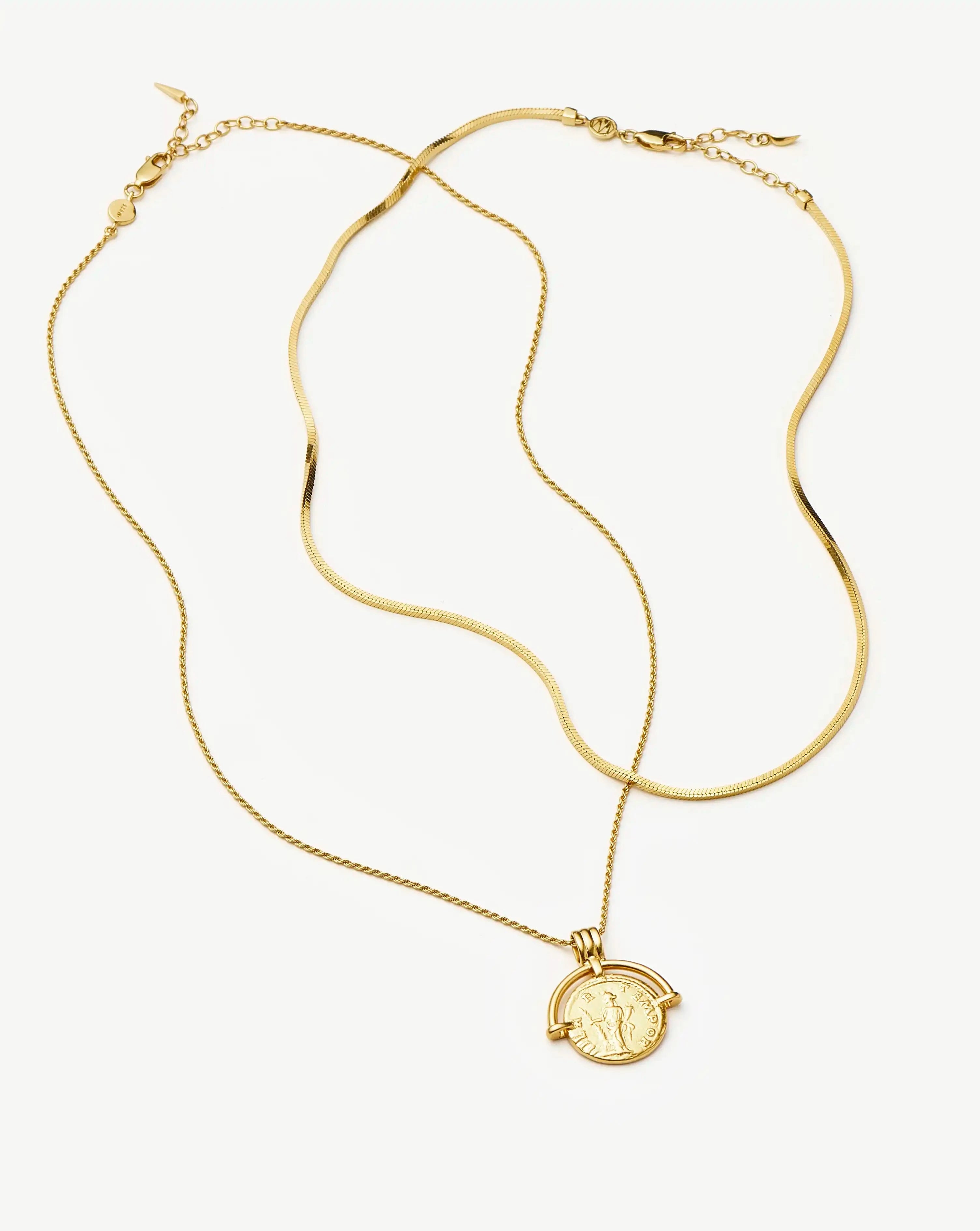 Lucy Williams Roman Arc & Snake Necklace Set - 18k Gold Plated & Vermeil Jewelry for Women | Elegant Layered Necklace for Party, Date Night & Special Occasions