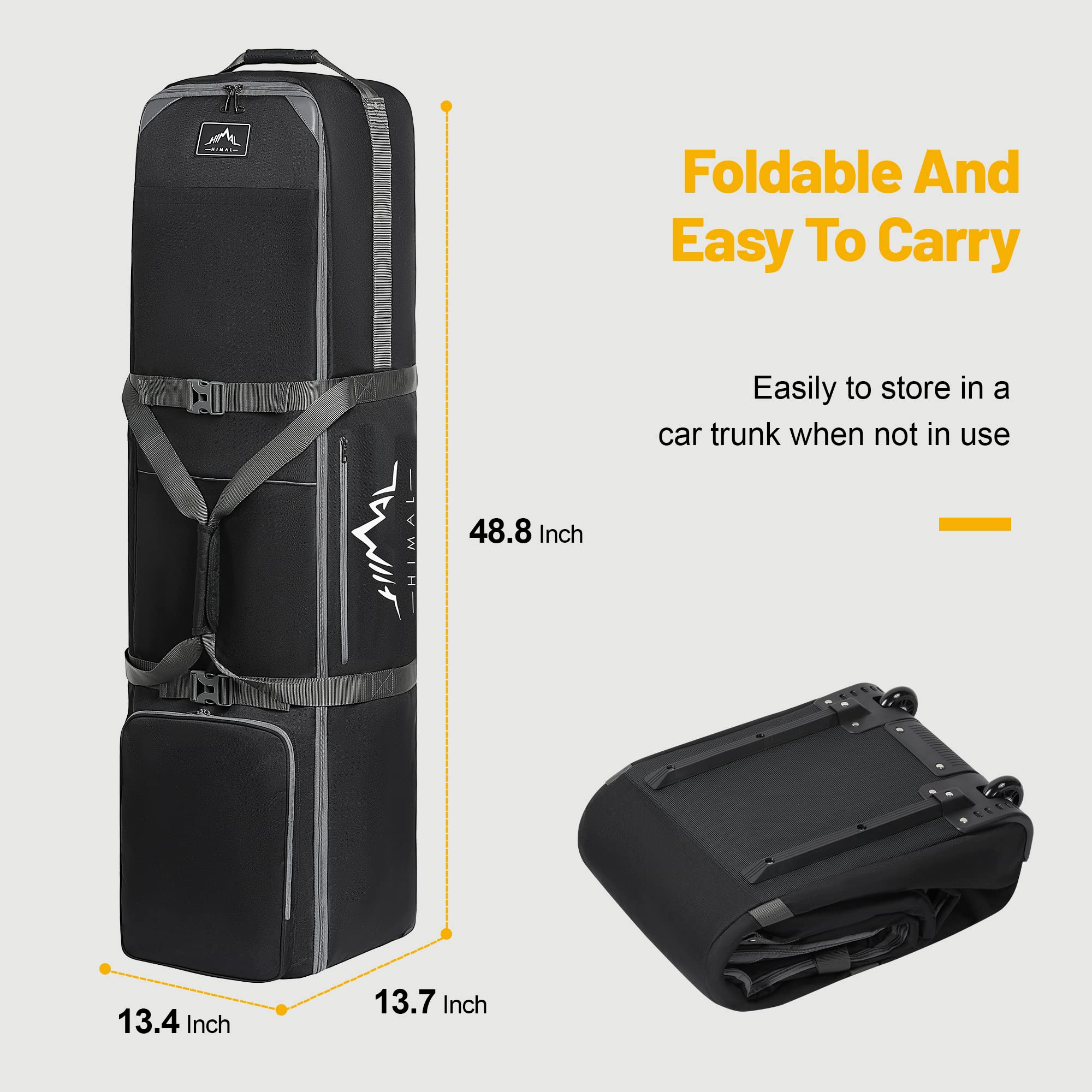 Durable 1200D Oxford Fabric Golf Travel Bag with Wheels - Heavy Duty Airline Approved Golf Club Case for Easy Transport | Perfect for Golf Trips & Air Travel