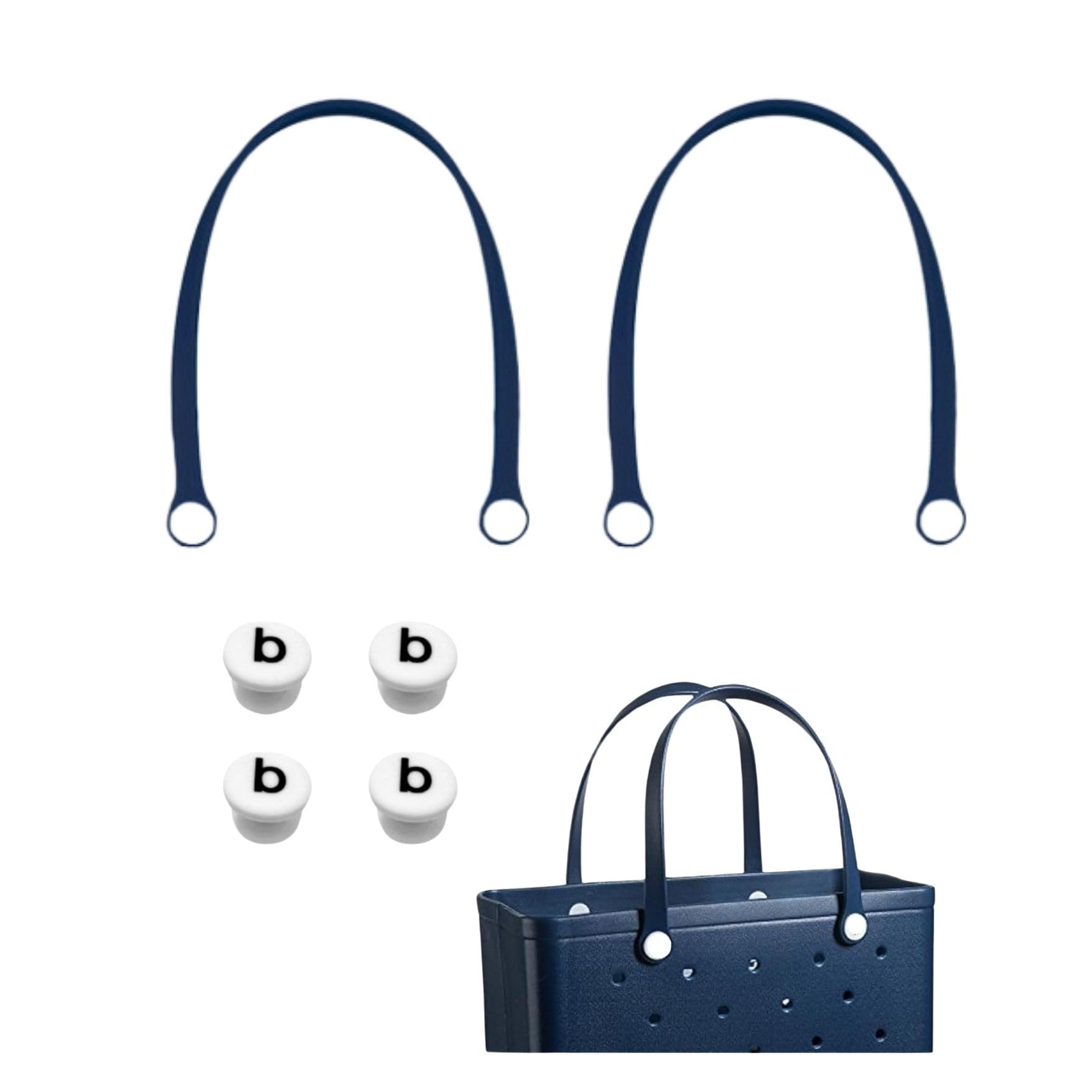 Replacement Straps for Rubber Beach Bag - Heavy Duty Replacement Handles with 4 Snaps for EVA Bags (Navy Blue, Large/XL Size) - Perfect for Beach Totes, Pool Bags & Waterproof Carryalls
