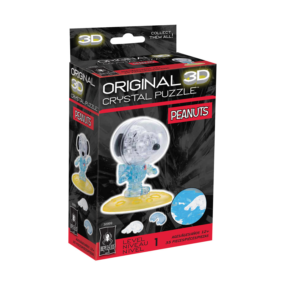 BePuzzled Peanuts Astronaut Snoopy 3D Crystal Puzzle - 35 Piece Space-Themed Brain Teaser for Adults & Teens | Fun STEM Gift for Space Enthusiasts & Puzzle Lovers