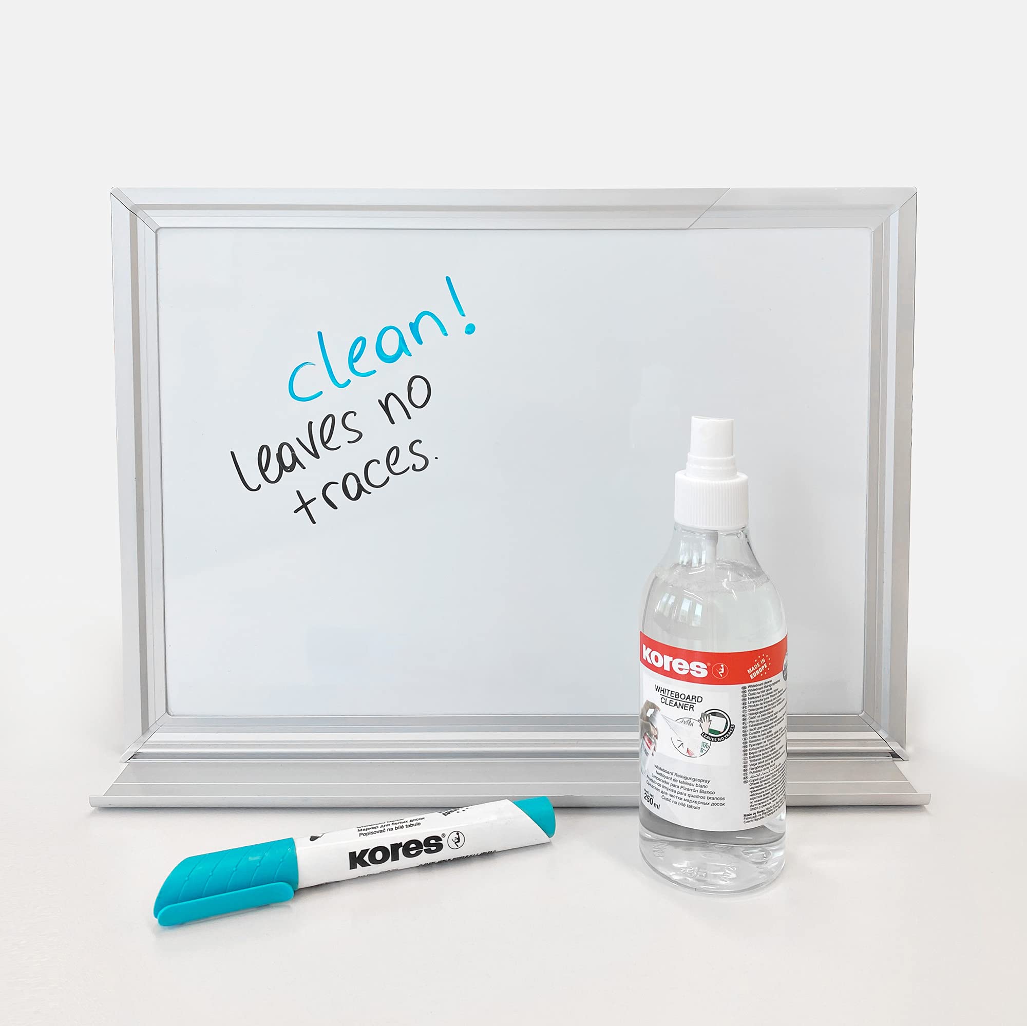 Kores 250ml Whiteboard Cleaner Spray - Fast Drying, Streak-Free Formula for Whiteboards, Glass Boards & Dry Erase Markers | Ideal for Offices, Classrooms & Home Use