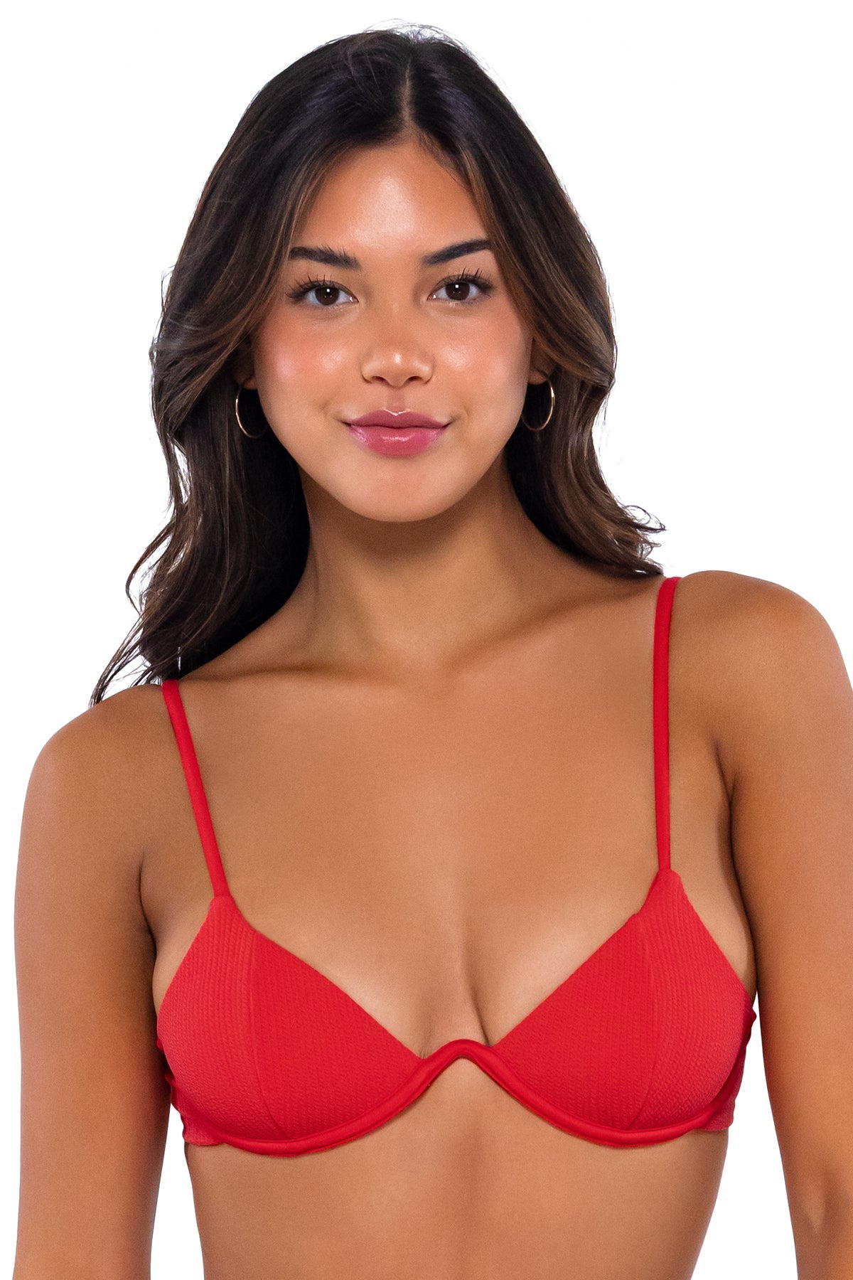 B Swim Camellia Twist Rib Macie Bikini Top - Women's Sexy Crochet Bikini Swimwear for Beach & Pool Vacation