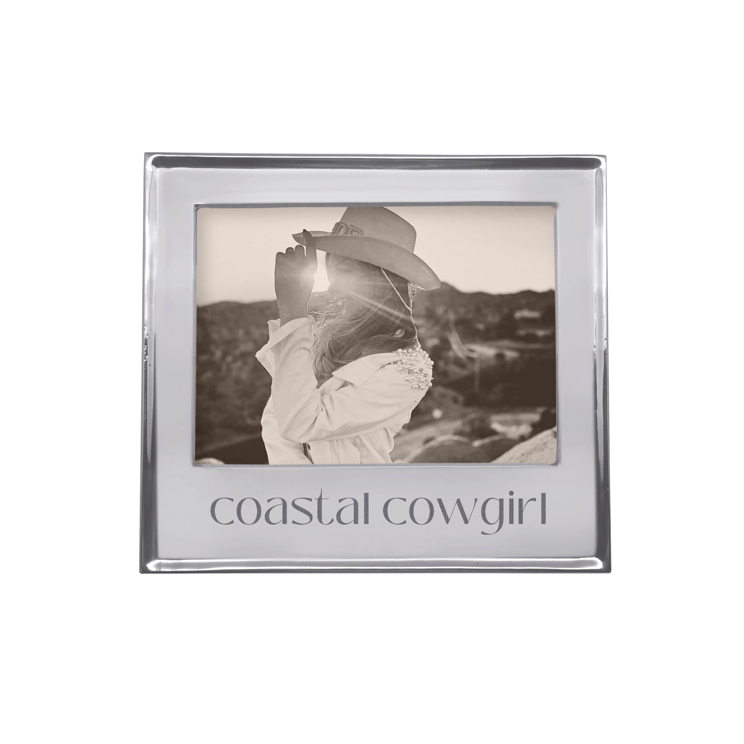 COASTAL COWGIRL Signature 5x7 Picture Frame - Rustic Wood Photo Display for Wall & Tabletop - Perfect for Home Decor, Wedding Photos, and Farmhouse Style