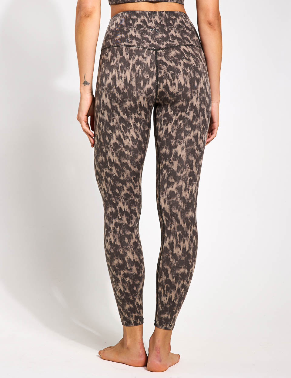 High Waisted Leggings for Women - Abstract Motion Texture Yoga Pants - 25