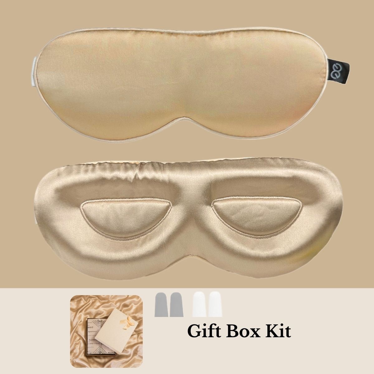 23MM Mulberry Silk 3D Contour Eye Mask - Soft Sleep Mask for Men & Women, Father's Day Gift Set with Travel Pouch - Perfect for Night Sleep, Travel & Relaxation