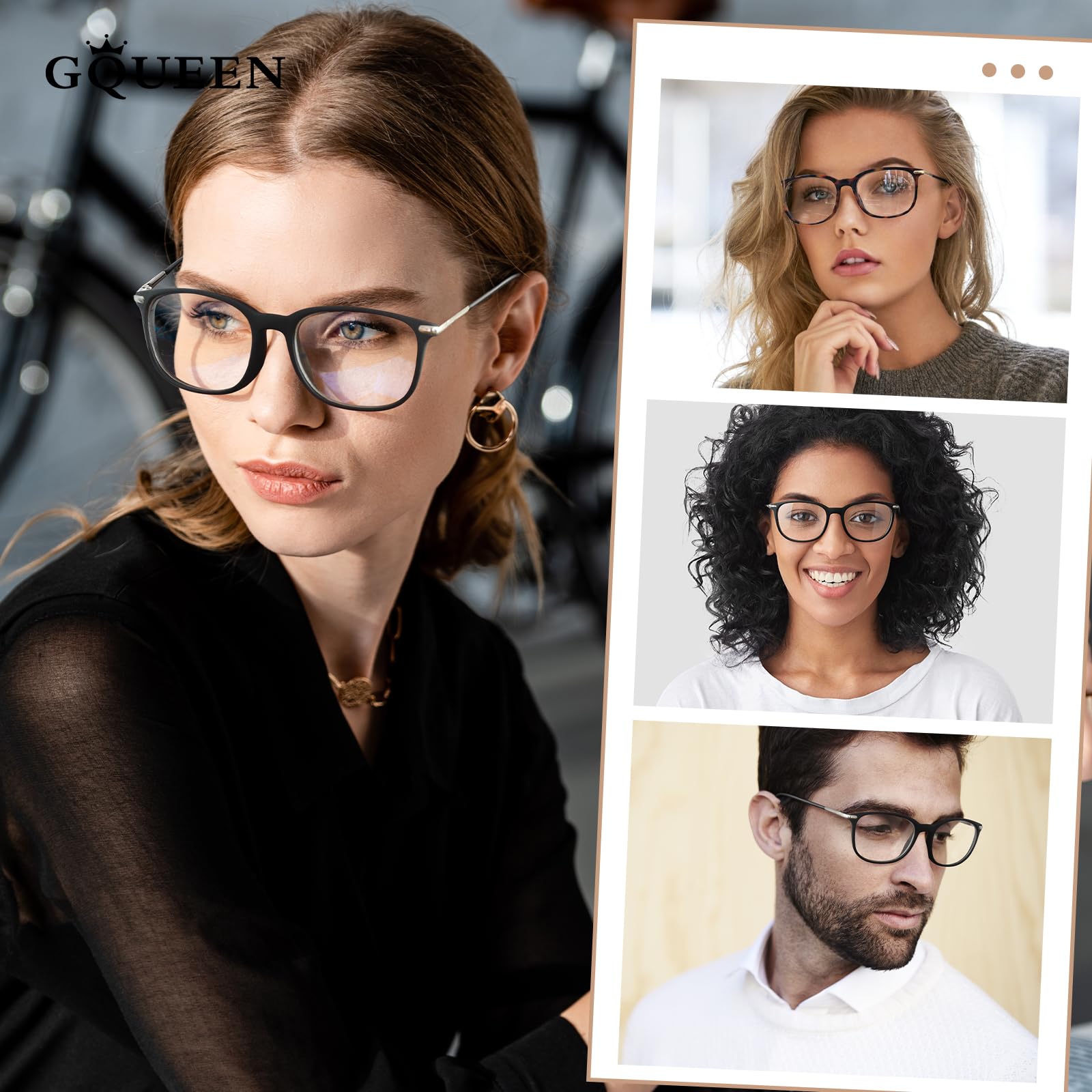 GQUEEN Fashion Non-Prescription Clear Lens Glasses - Nerd Style Plain Frames for Women & Men (Model 201579) | Perfect for Reading, Cosplay, and Everyday Fashion Accessory