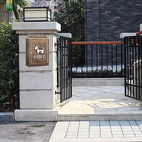 Outdoor Wall Mount Mailbox - Large Capacity Galvanized Steel Rust-Proof Post Box with Lock | Weatherproof Black Drop Mailbox for Home, Office & Apartment Use