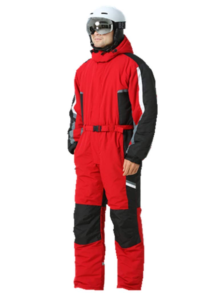 Windproof Reflective Taslon One-Piece Snowsuit for Men & Women - Winter Outdoor Activities, Skiing, Snowboarding & Cold Weather Protection