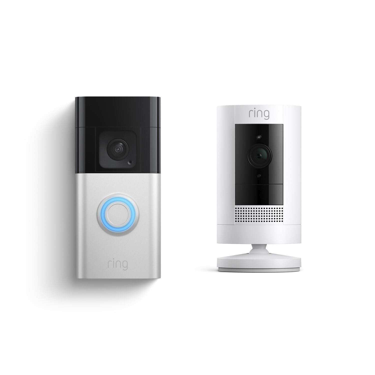 Ring Battery Doorbell Plus with Stick Up Cam Battery - Wireless Video Doorbell & Security Camera Set (White) - Monitor Your Home, Package Deliveries & Visitors from Anywhere