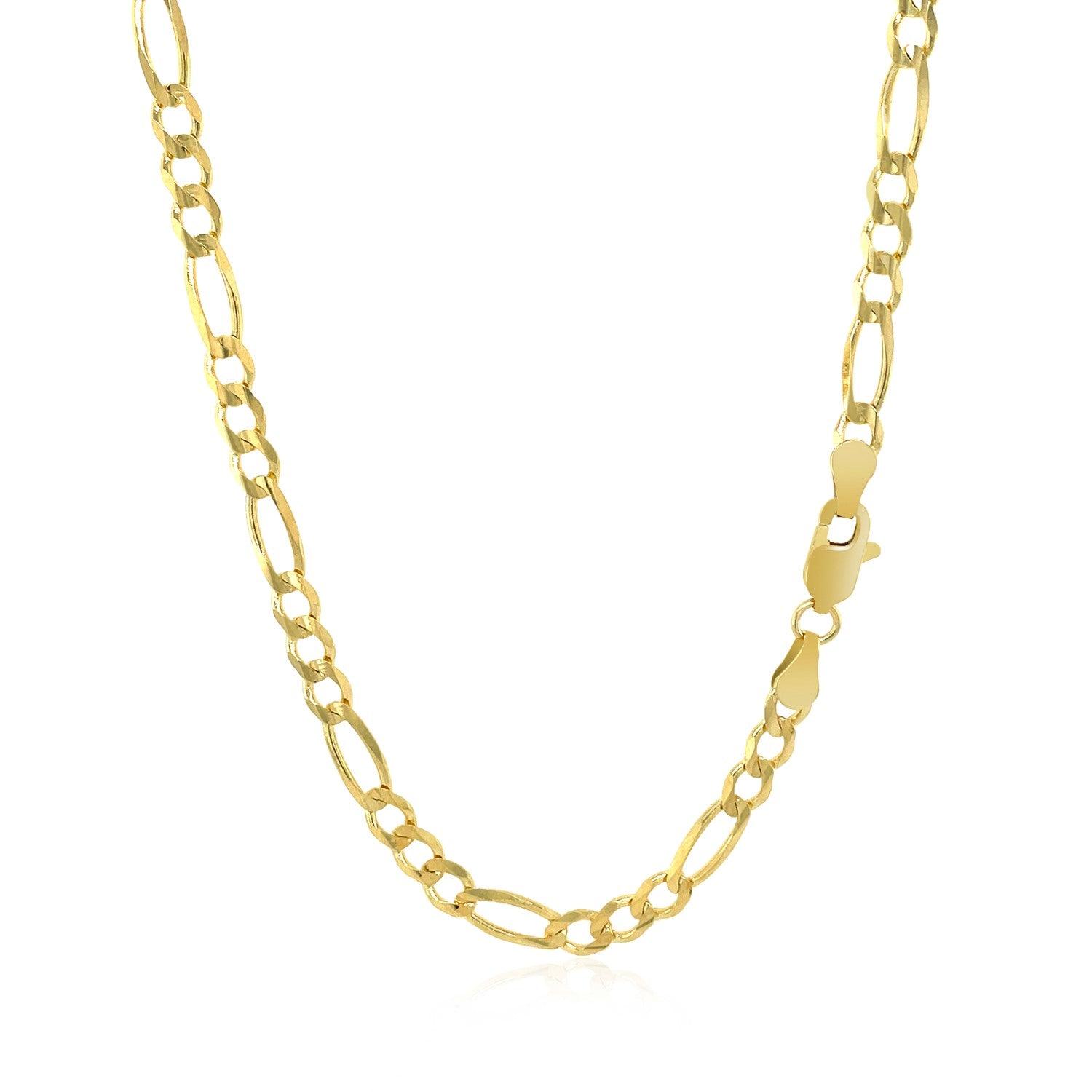 3.8mm 14k Solid Yellow Gold Figaro Chain Necklace for Men & Women - Perfect for Layering, Gifting, and Everyday Wear
