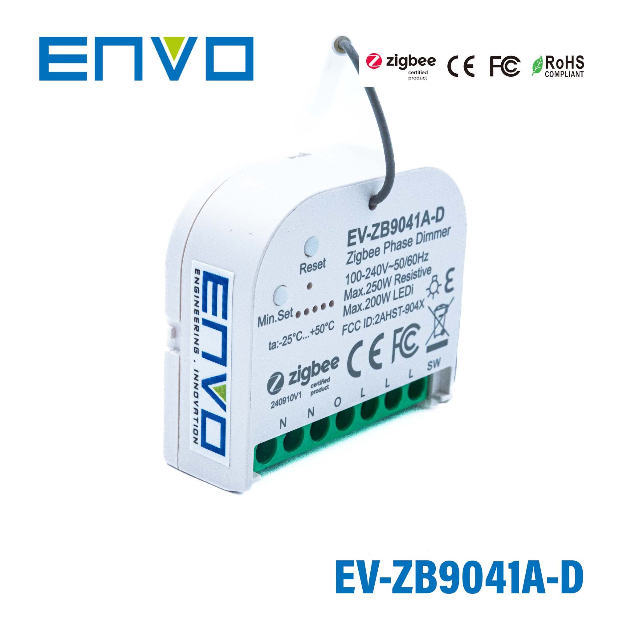 ENVO ZigBee Mini In-Wall Smart Dimmer Switch for Lights - Compatible with Alexa, Google Home & SmartThings - Perfect for Home Automation & Smart Lighting Control