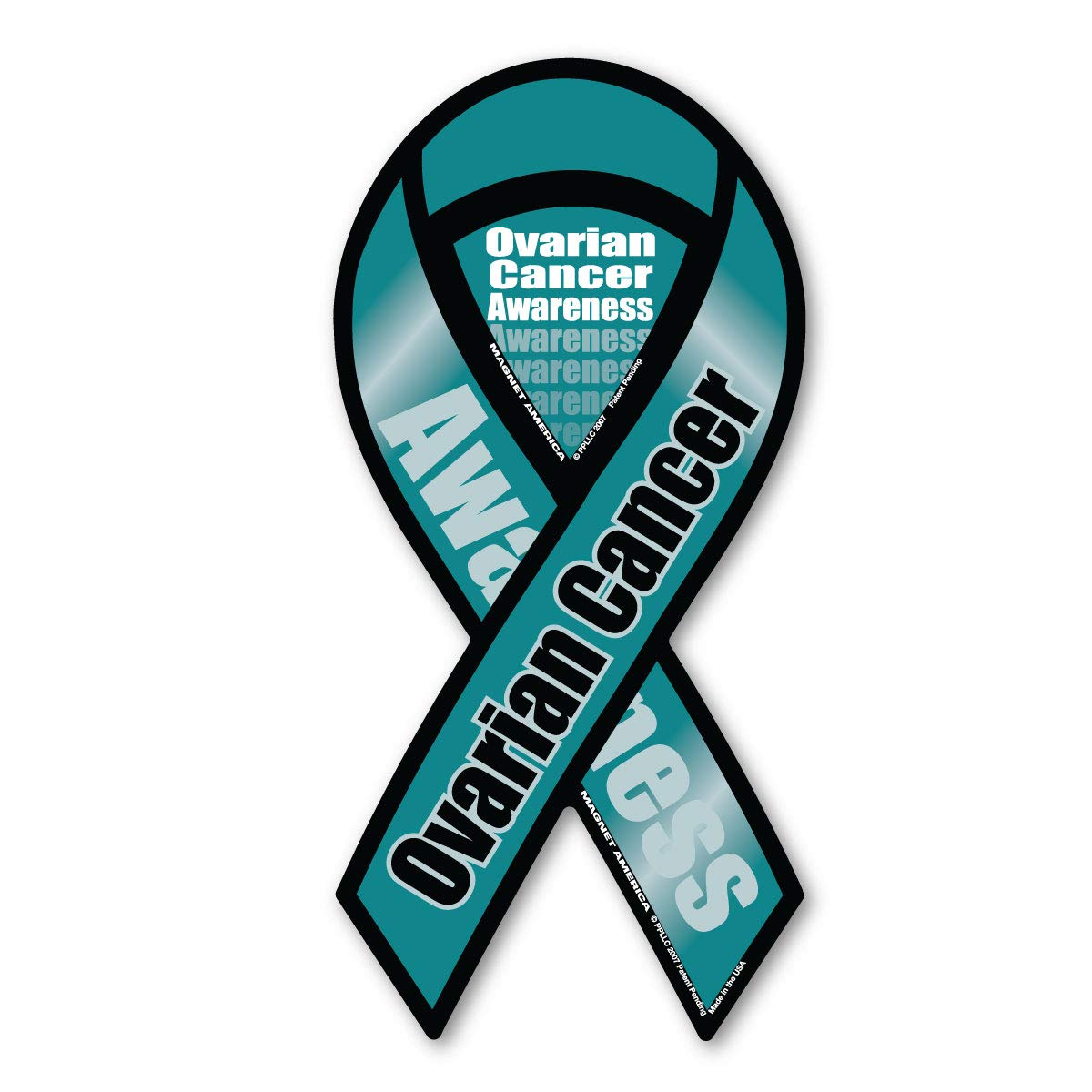 Ovarian Cancer Awareness 2-in-1 Ribbon Car Magnet - 8