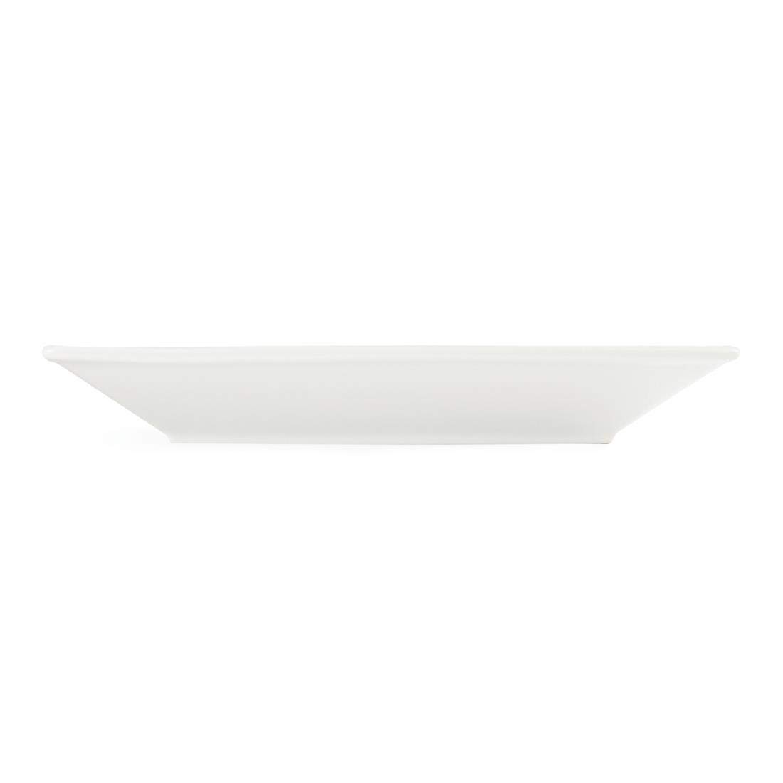 Olympia White Square Porcelain Dinner Plates - 6-Piece Set with Wide Rim, 250mm - Elegant Tableware for Fine Dining, Weddings & Special Occasions