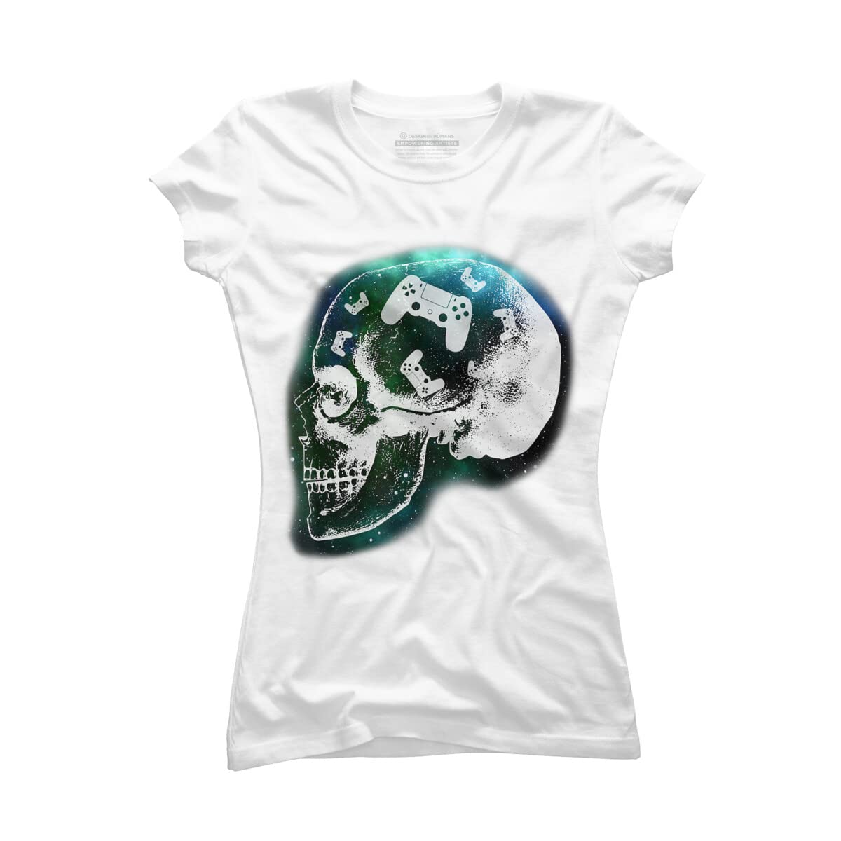 Design By Humans Junior's Gaming is Always in My Skull Mind T-Shirt by COVI - Cool Graphic Tee for Gamers & Anime Fans - Perfect for Casual Wear, Gaming Events & Cosplay