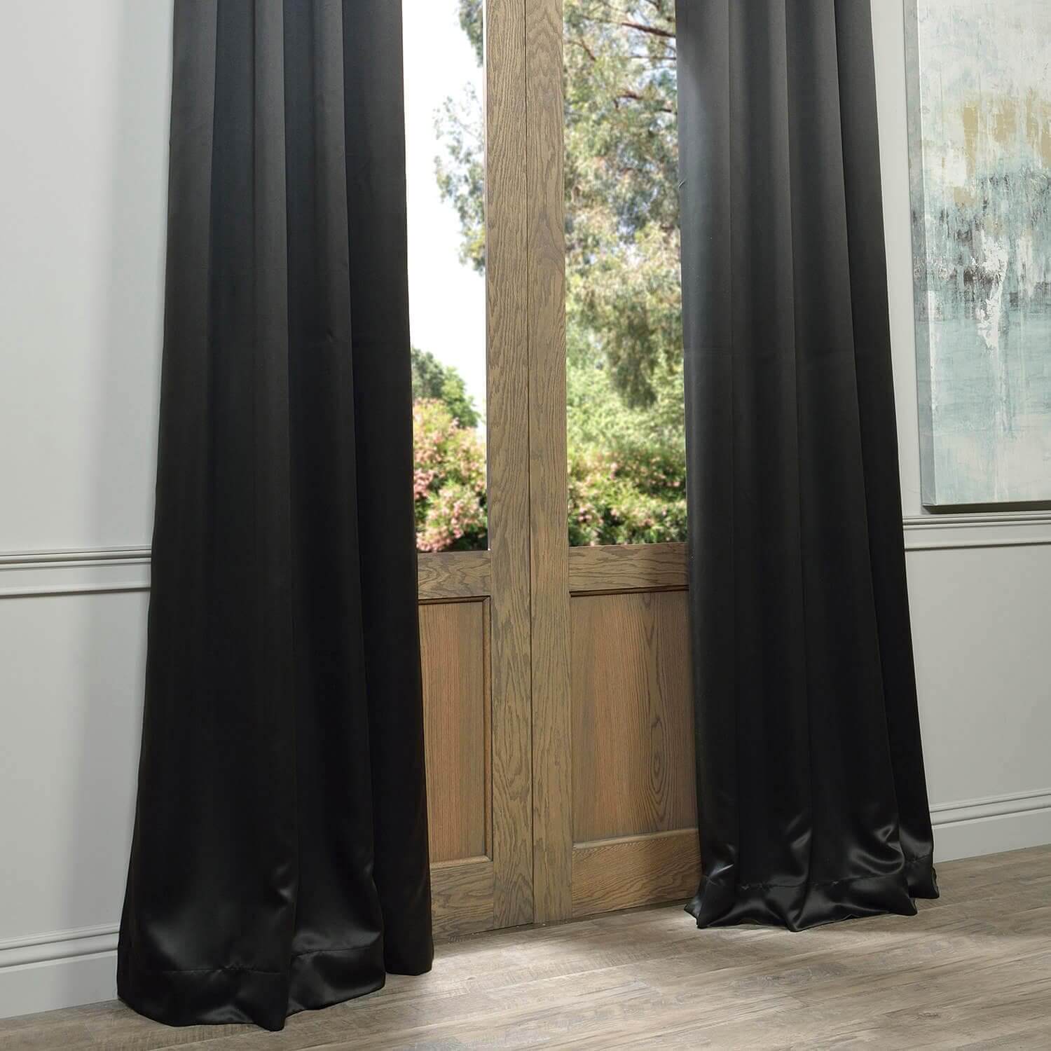 Jet Black Grommet Blackout Curtains for Bedroom - Thermal Insulated Window Drapes for Noise Reduction & Light Blocking - Perfect for Home Theater, Nursery & Shift Workers