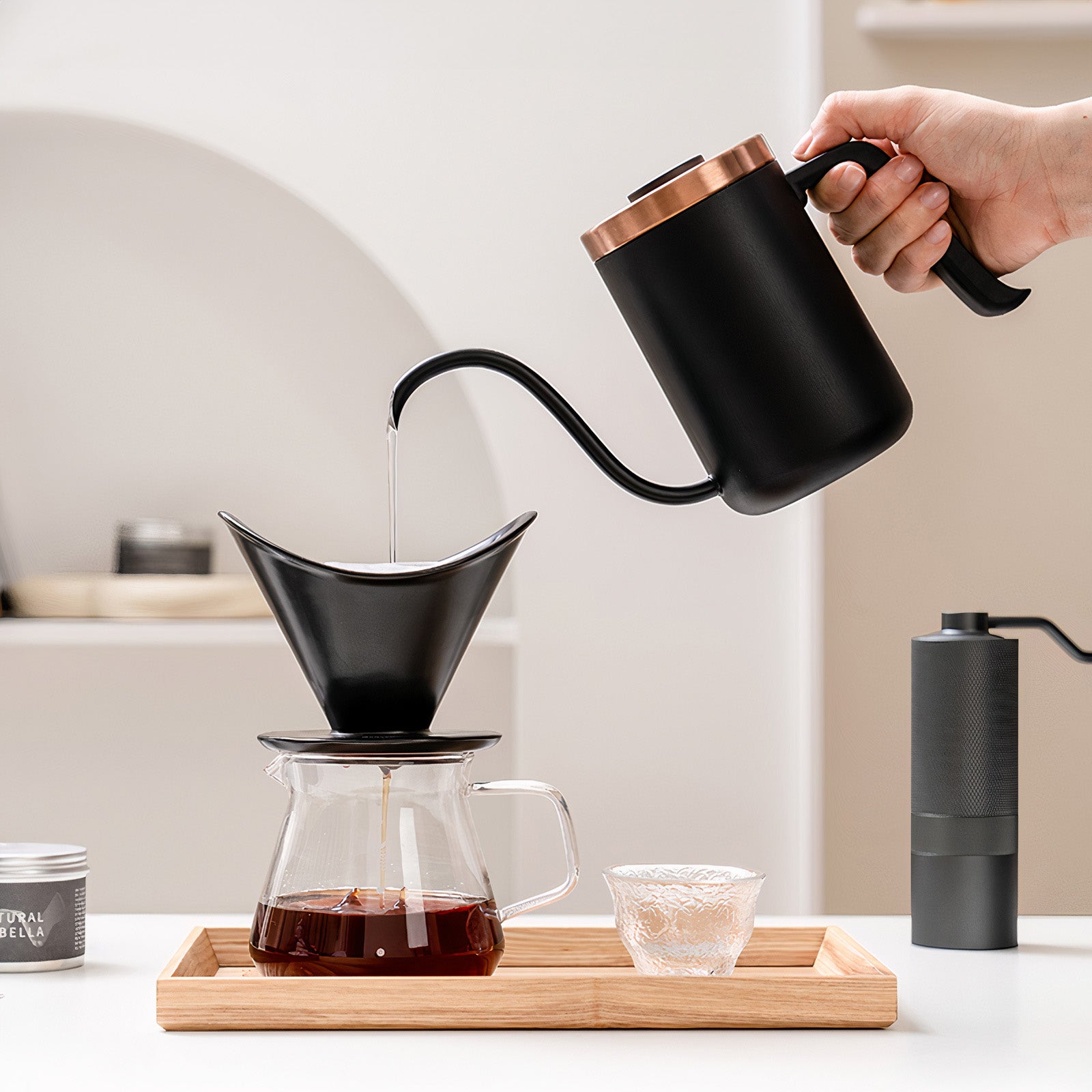 Premium Pour Over Coffee Maker Kit - Dripper, Carafe & Filters - Perfect for Home, Office & Camping Brewing