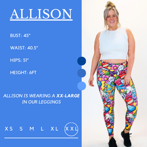 Tattoo Smash Leggings - High Waisted Yoga Pants for Women, Trendy Tattoo Print Workout Leggings - Perfect for Gym, Running, Yoga & Casual Wear