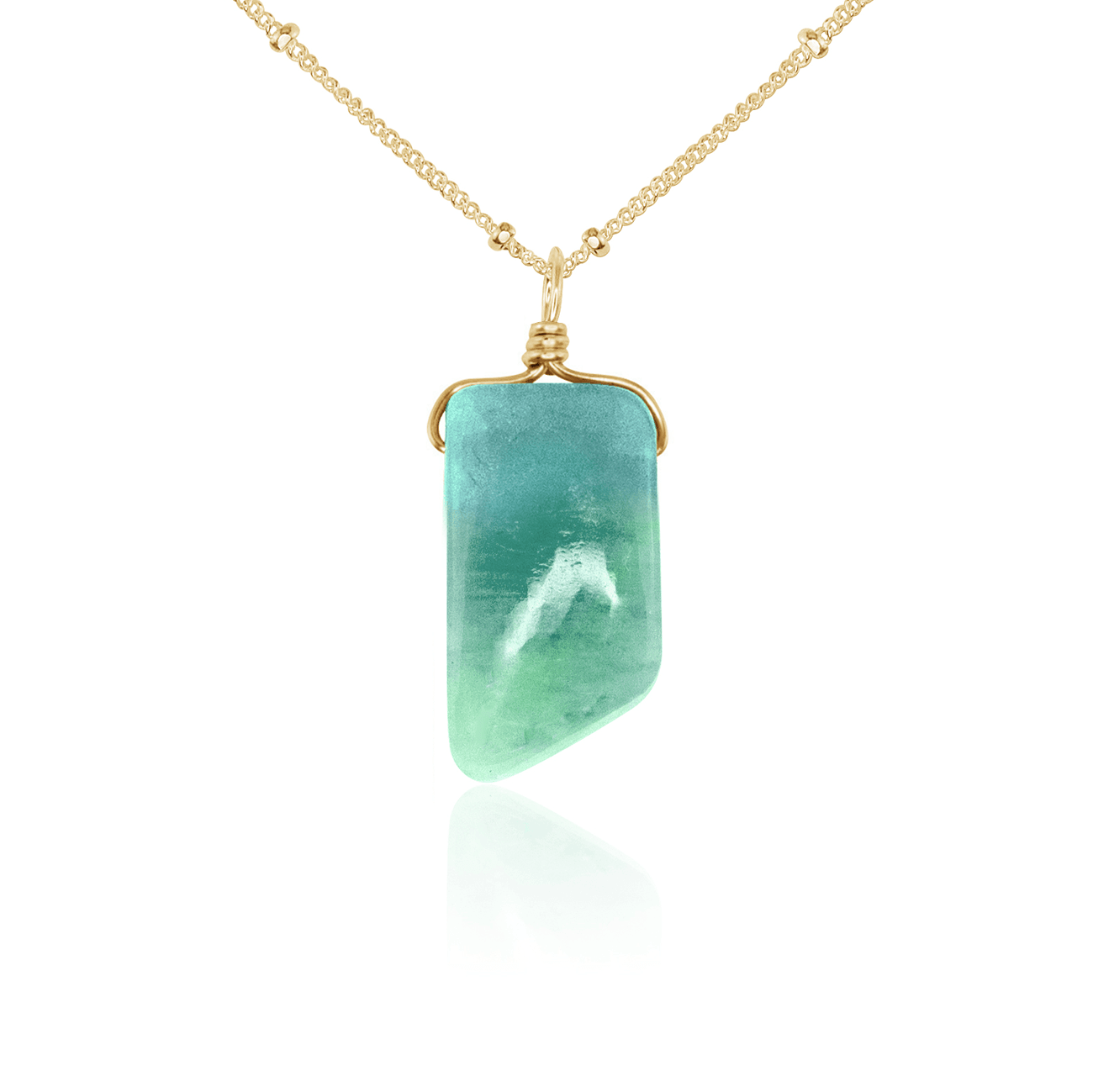 Amazonite Crystal Pendant Necklace - Smooth Stone Healing Jewelry for Women, Spiritual Protection & Positive Energy | Perfect for Meditation, Yoga & Everyday Wear