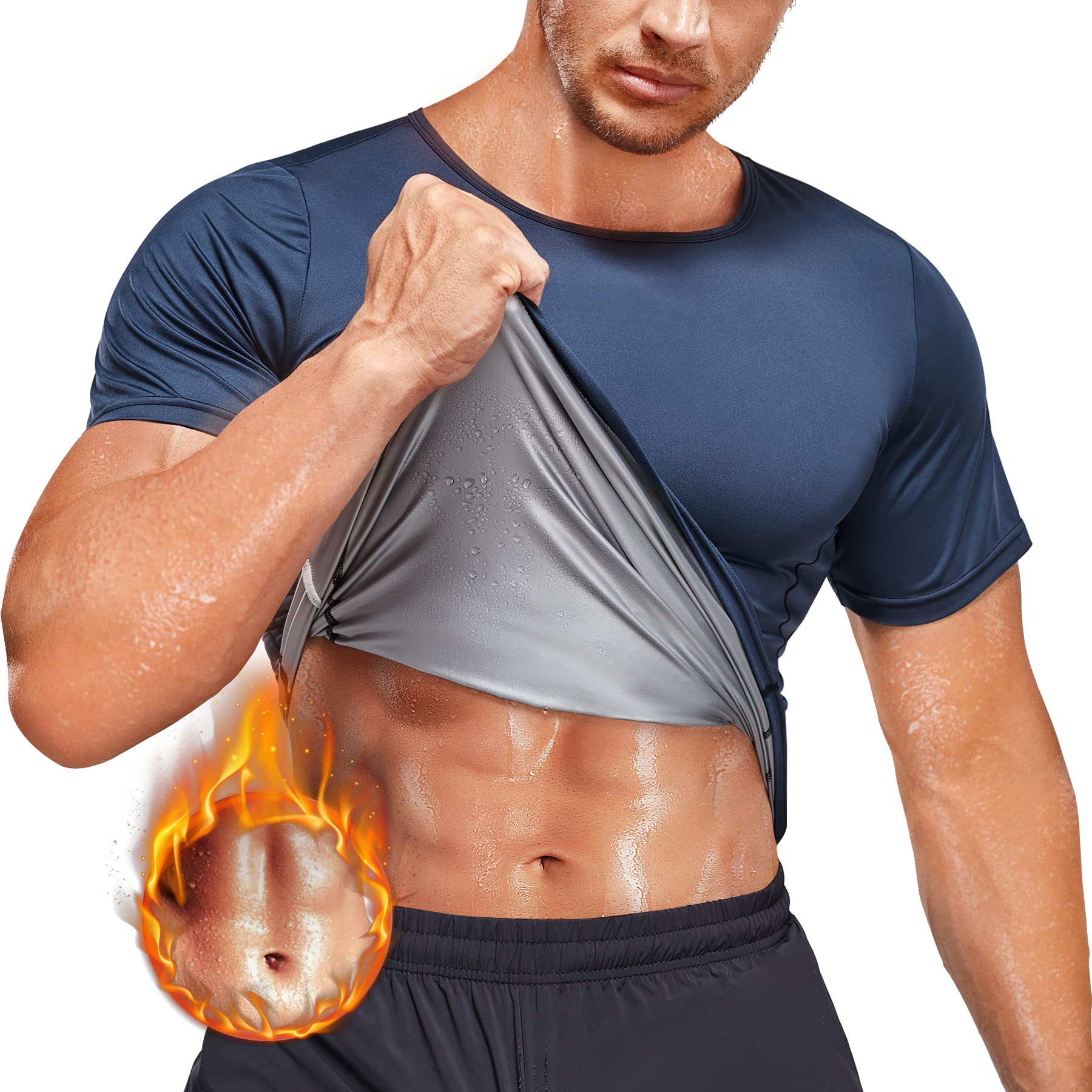 AGILONG Men's Sauna Vest - Heat Trapping Compression Shirt for Gym, Workout & Weight Loss - Slimming Body Shaper for Men - Perfect for Sauna, Running & Fitness Training