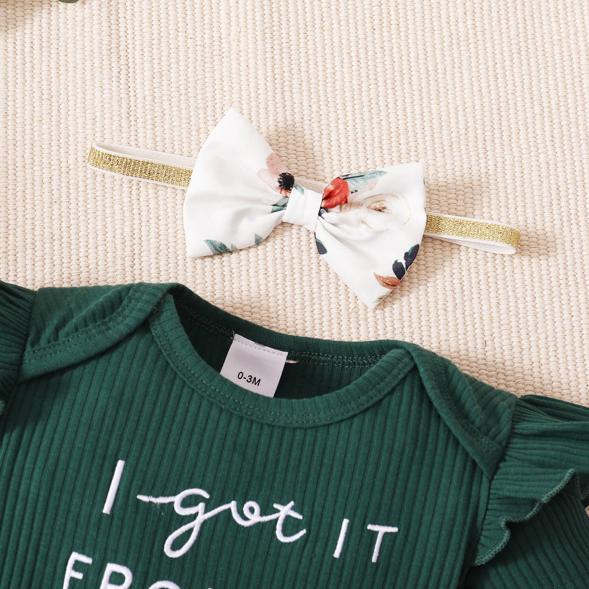 Adorable Baby Girl 3-Piece Outfit Set - Cute Matching Romper, Headband & Leggings | Perfect for Photoshoots, Birthday Parties & Daily Wear