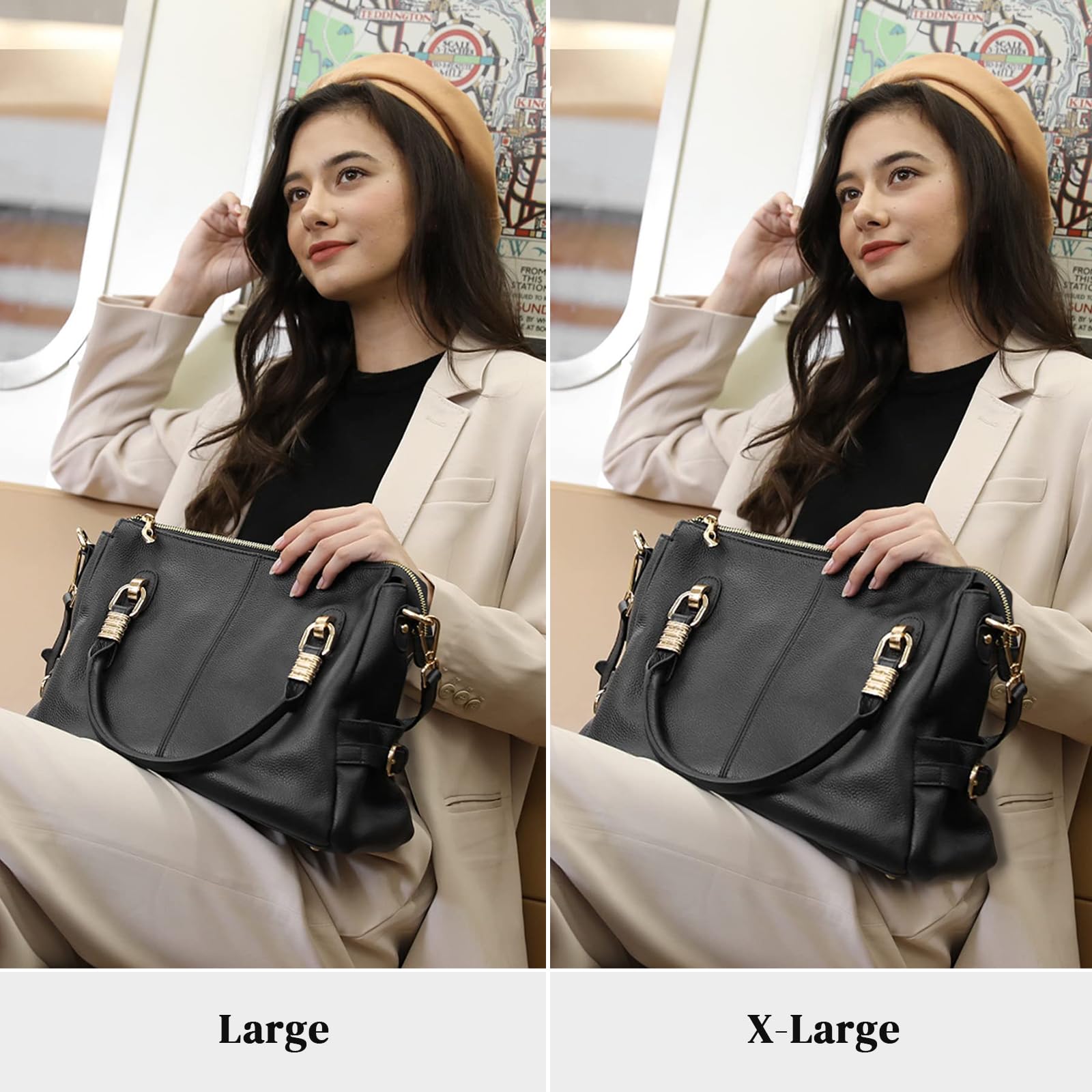 Kattee Soft Women's Genuine Leather Handbags - Stylish Satchel Tote & Shoulder Bag for Work, Travel & Everyday Use
